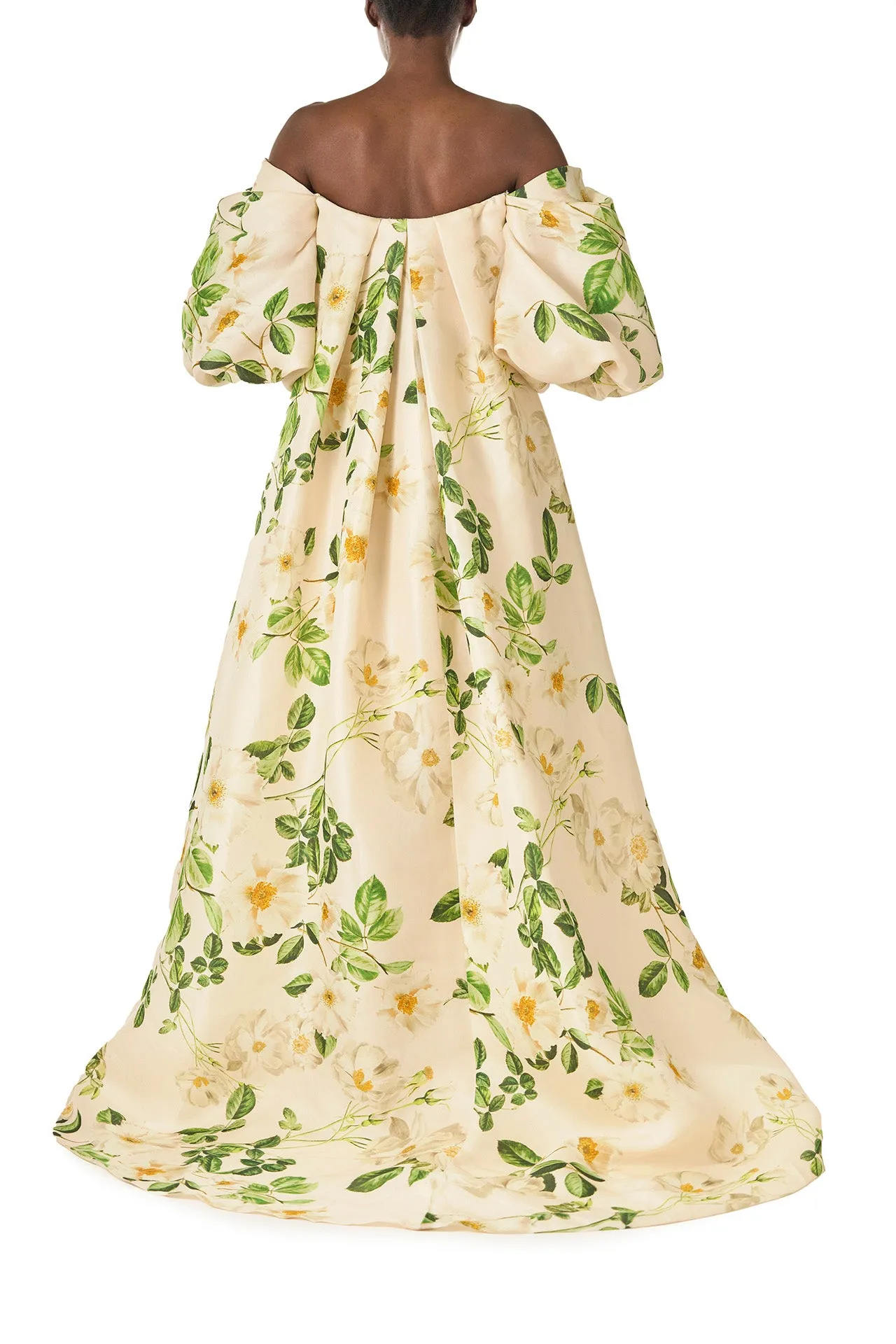 Rose Printed Blouson Cape sold by Monique Lhuillier product image thumbnail 4