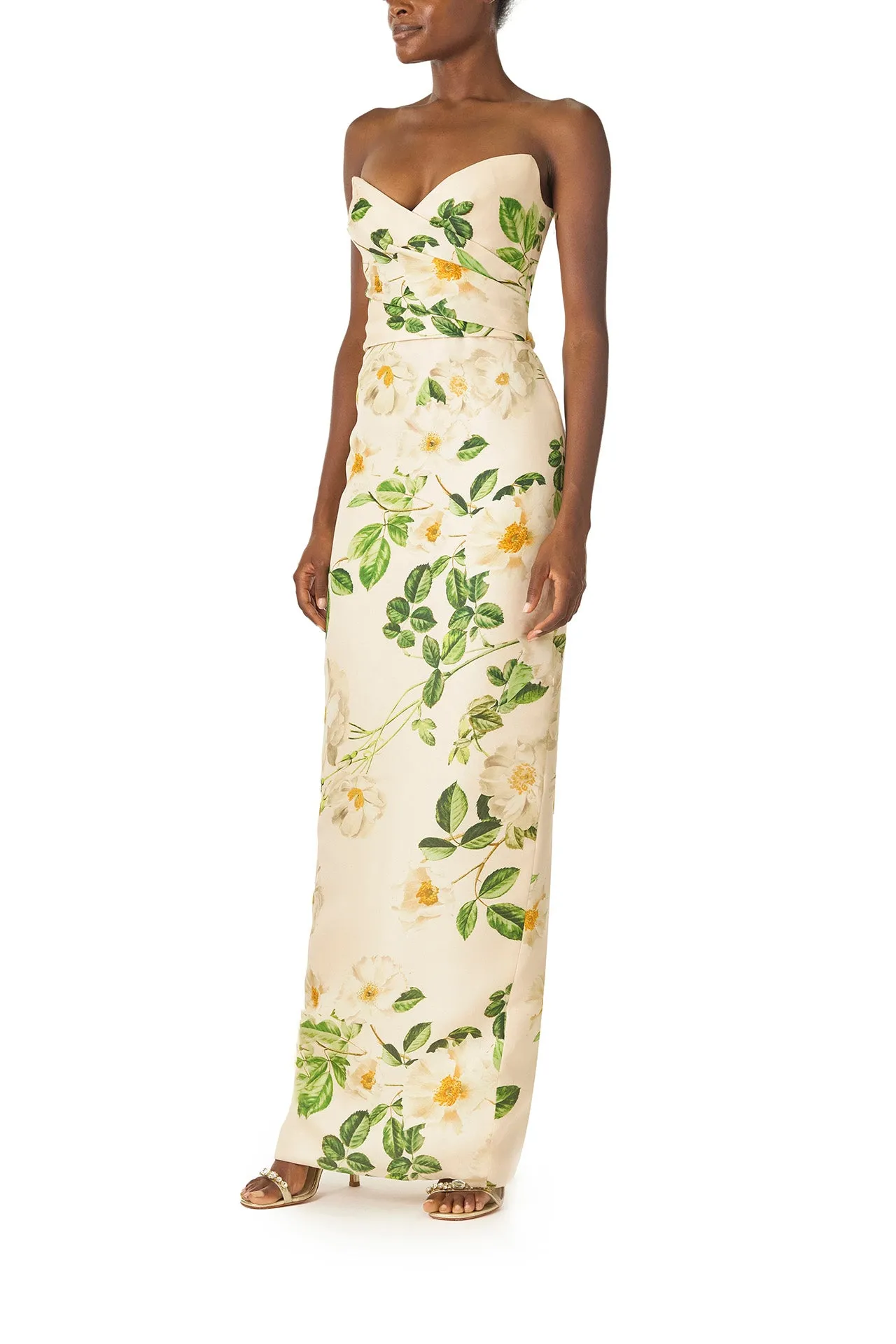 Rose Printed Column Gown sold by Monique Lhuillier product image thumbnail 3