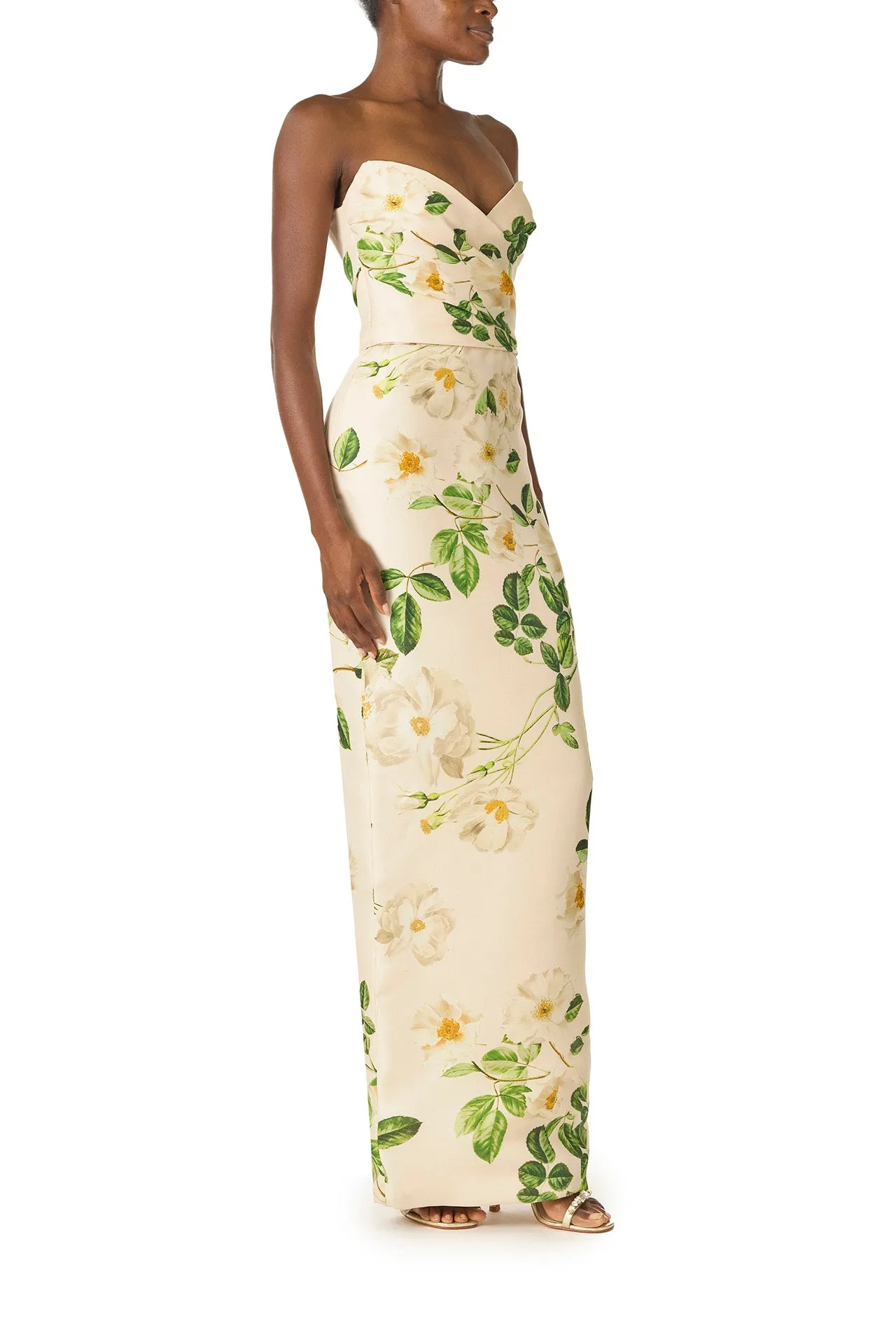 Rose Printed Column Gown sold by Monique Lhuillier product image thumbnail 5