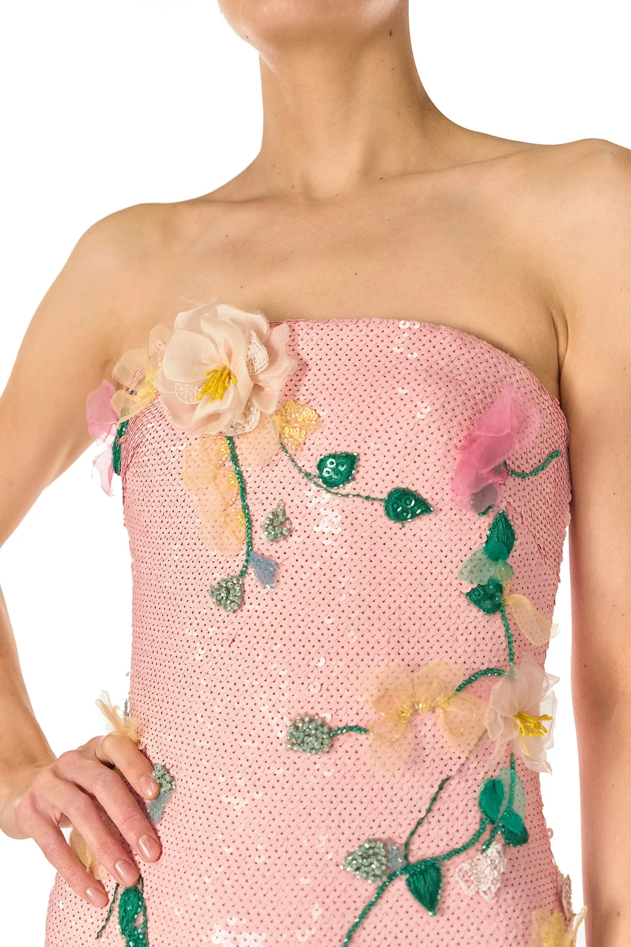 Floral Sequin Column Gown sold by Monique Lhuillier product image thumbnail 2