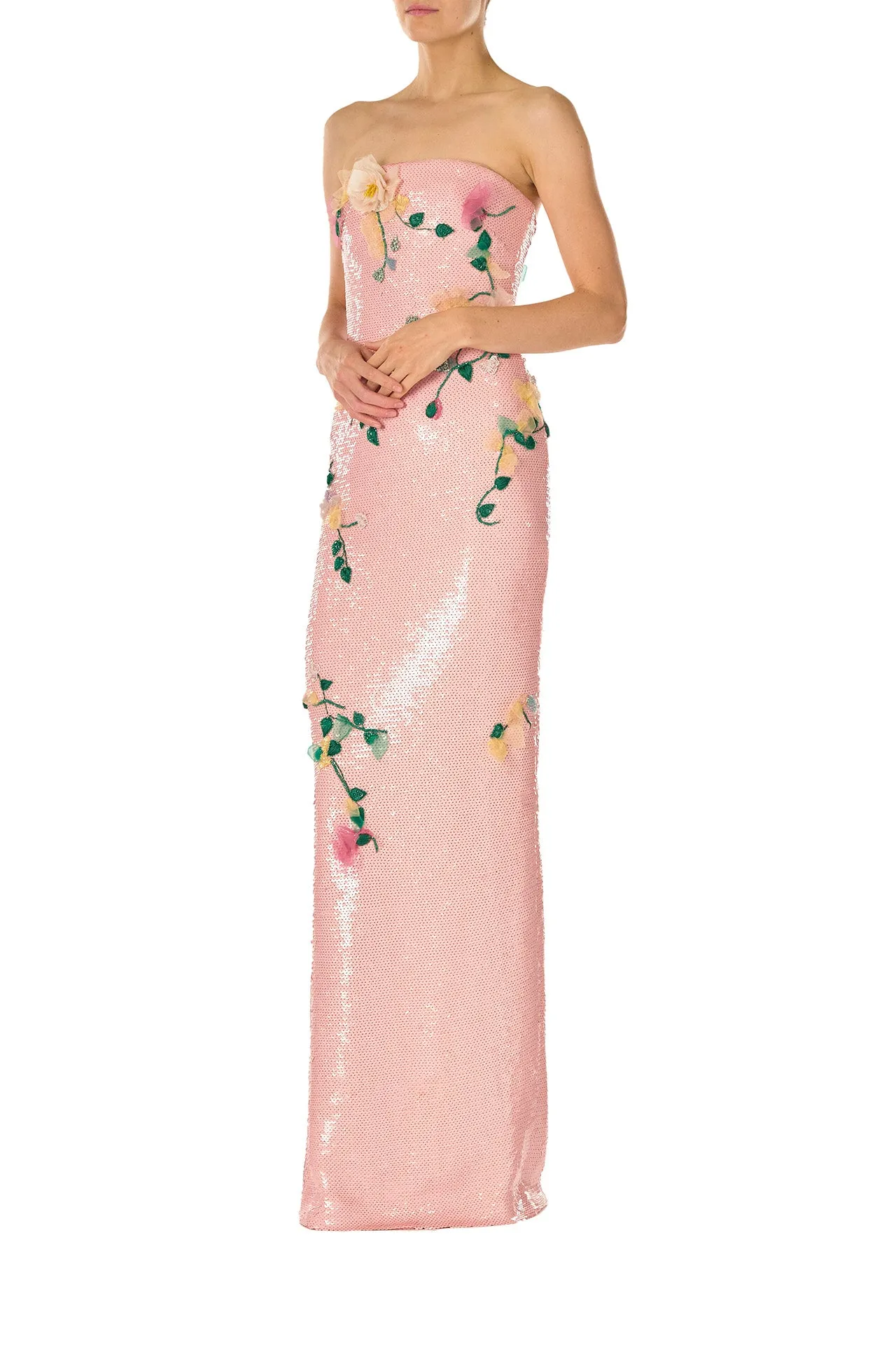 Floral Sequin Column Gown sold by Monique Lhuillier product image thumbnail 3