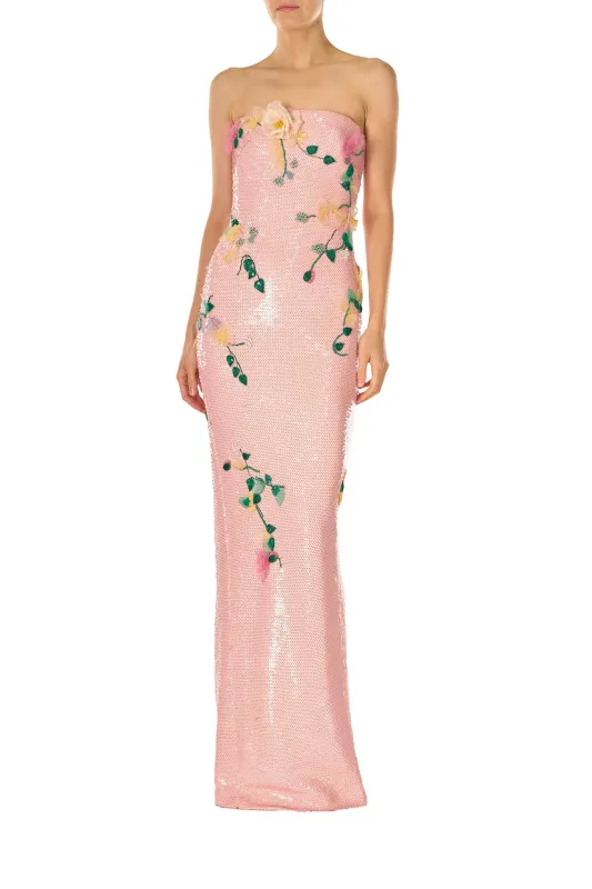 Floral Sequin Column Gown sold by Monique Lhuillier