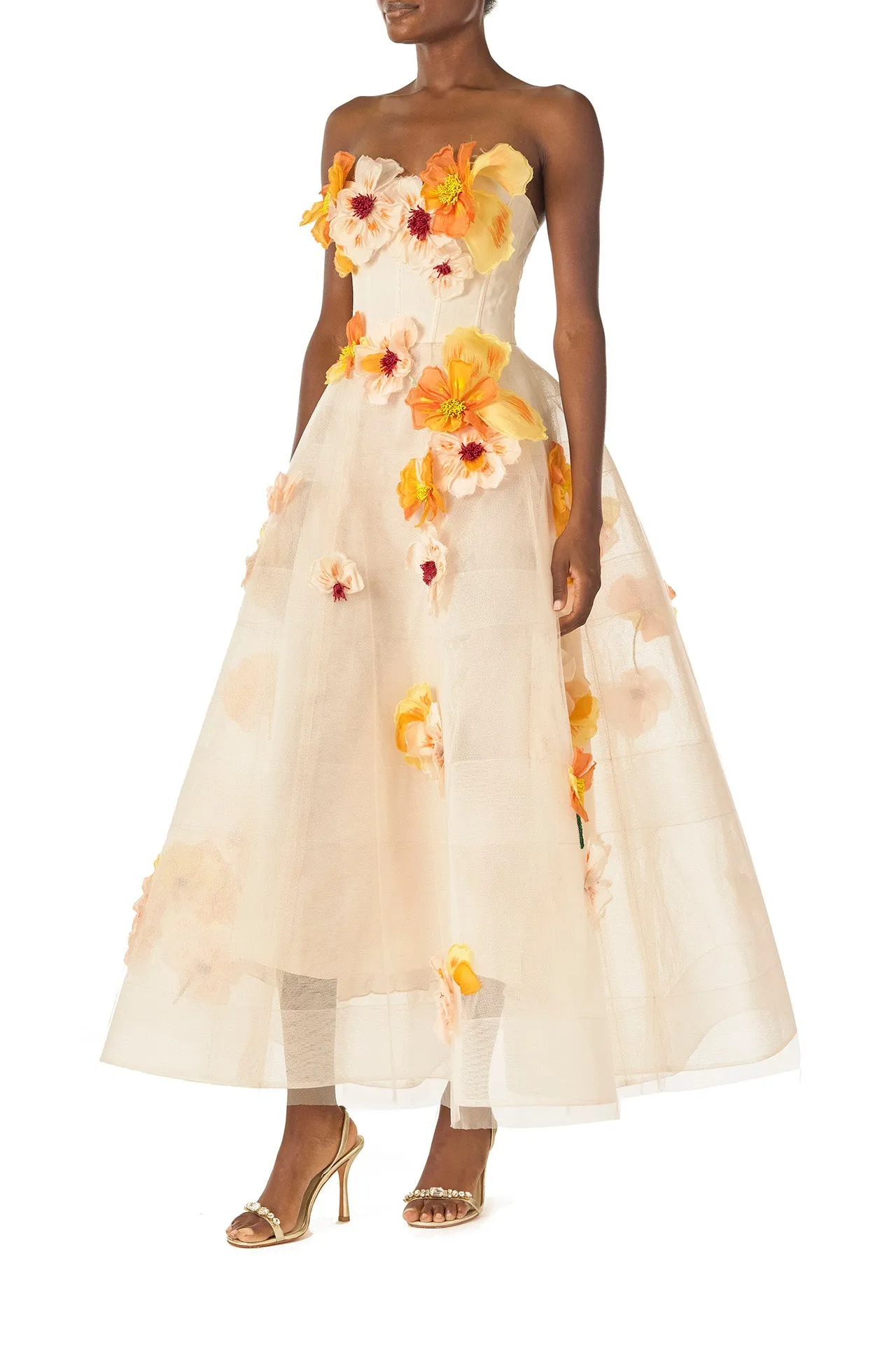 Poppy Embroidered Tea-Length Dress sold by Monique Lhuillier product image thumbnail 3
