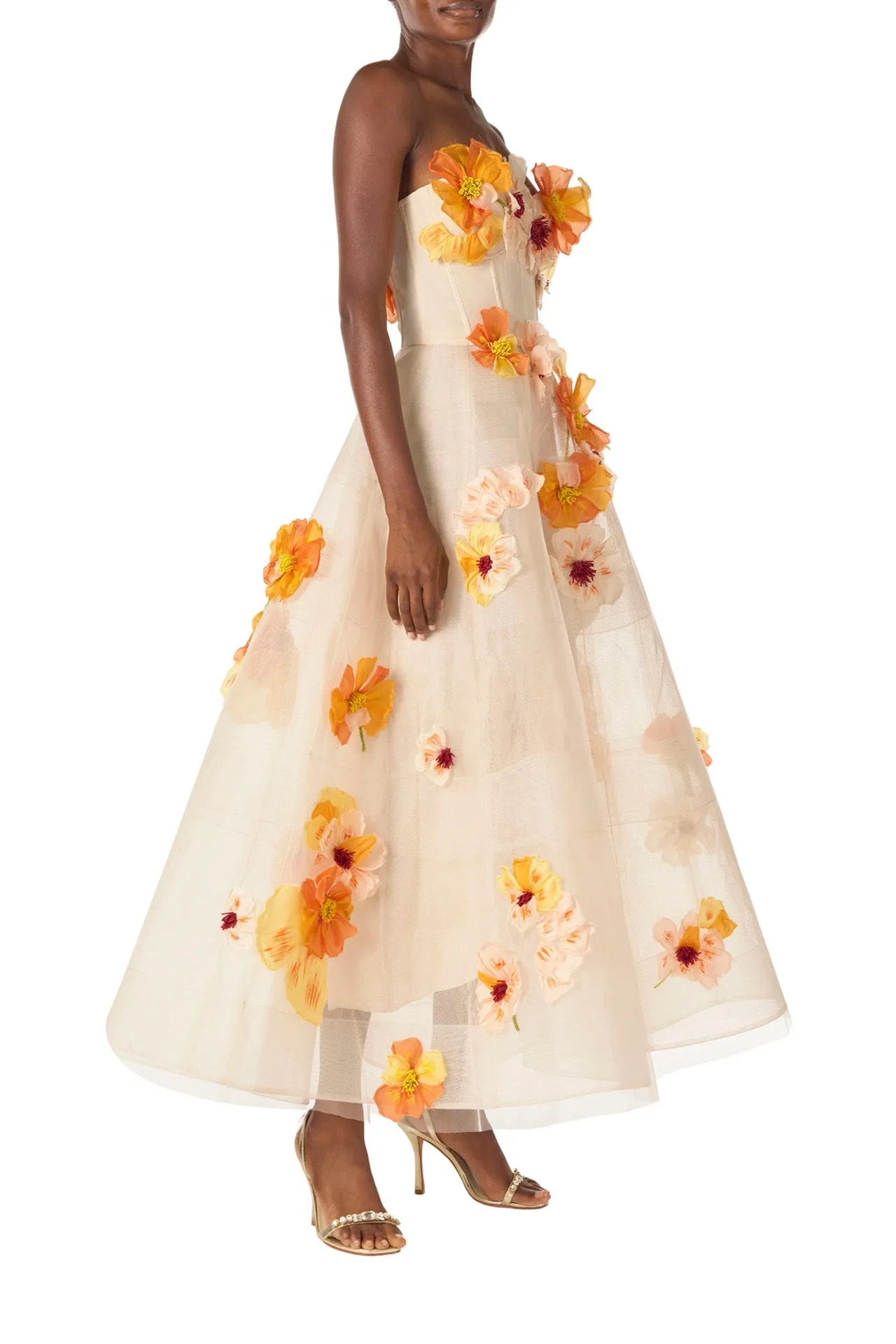 Poppy Embroidered Tea-Length Dress sold by Monique Lhuillier product image thumbnail 4