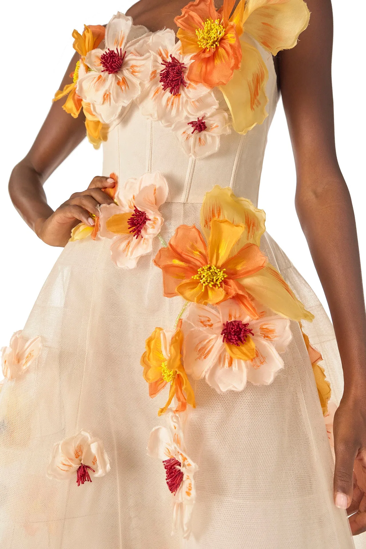 Poppy Embroidered Tea-Length Dress sold by Monique Lhuillier product image thumbnail 2