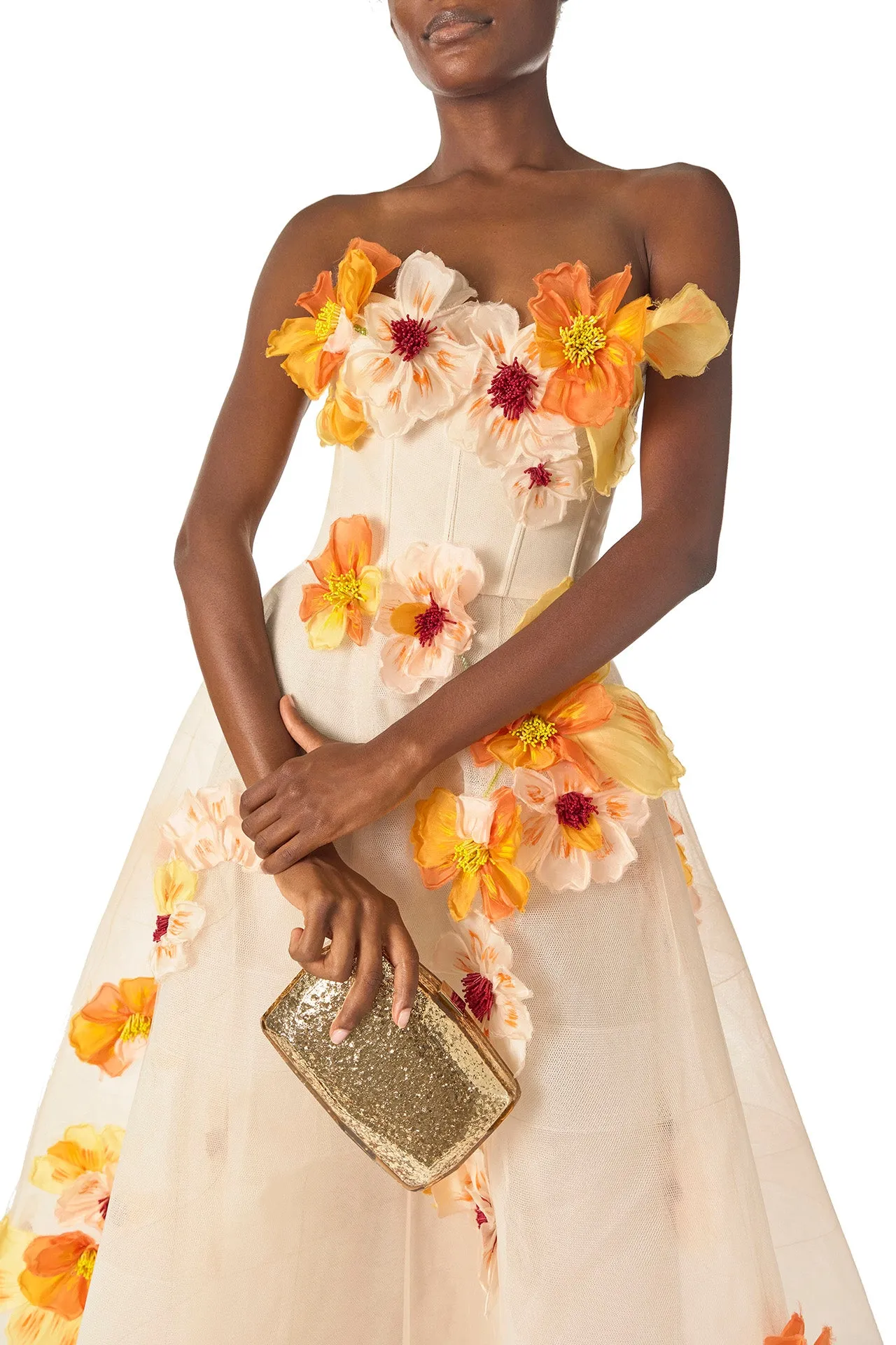 Poppy Embroidered Tea-Length Dress sold by Monique Lhuillier product image thumbnail 5
