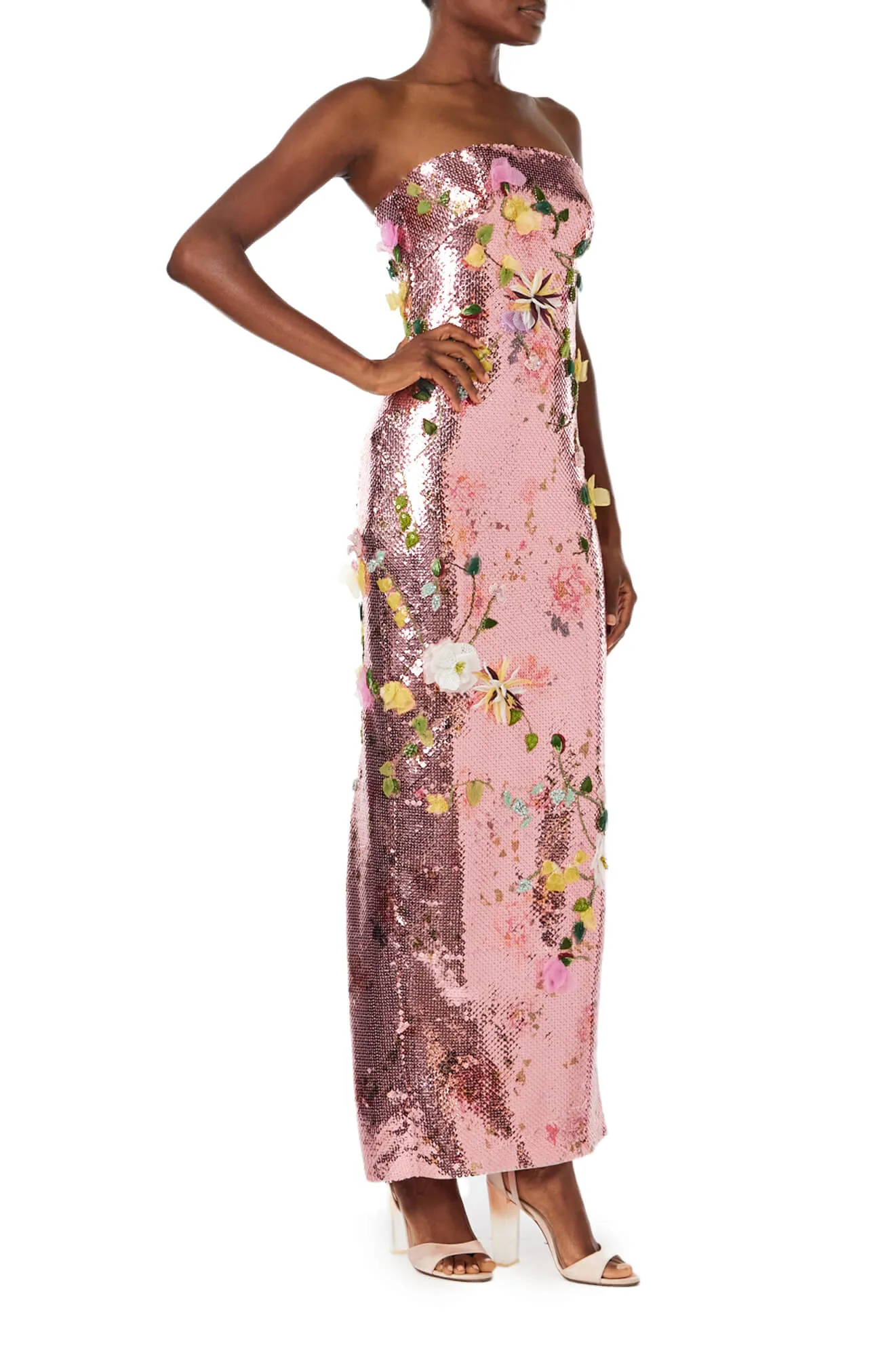 Strapless Embroidered Sequin Gown (S.O.) sold by Monique Lhuillier product image thumbnail 3