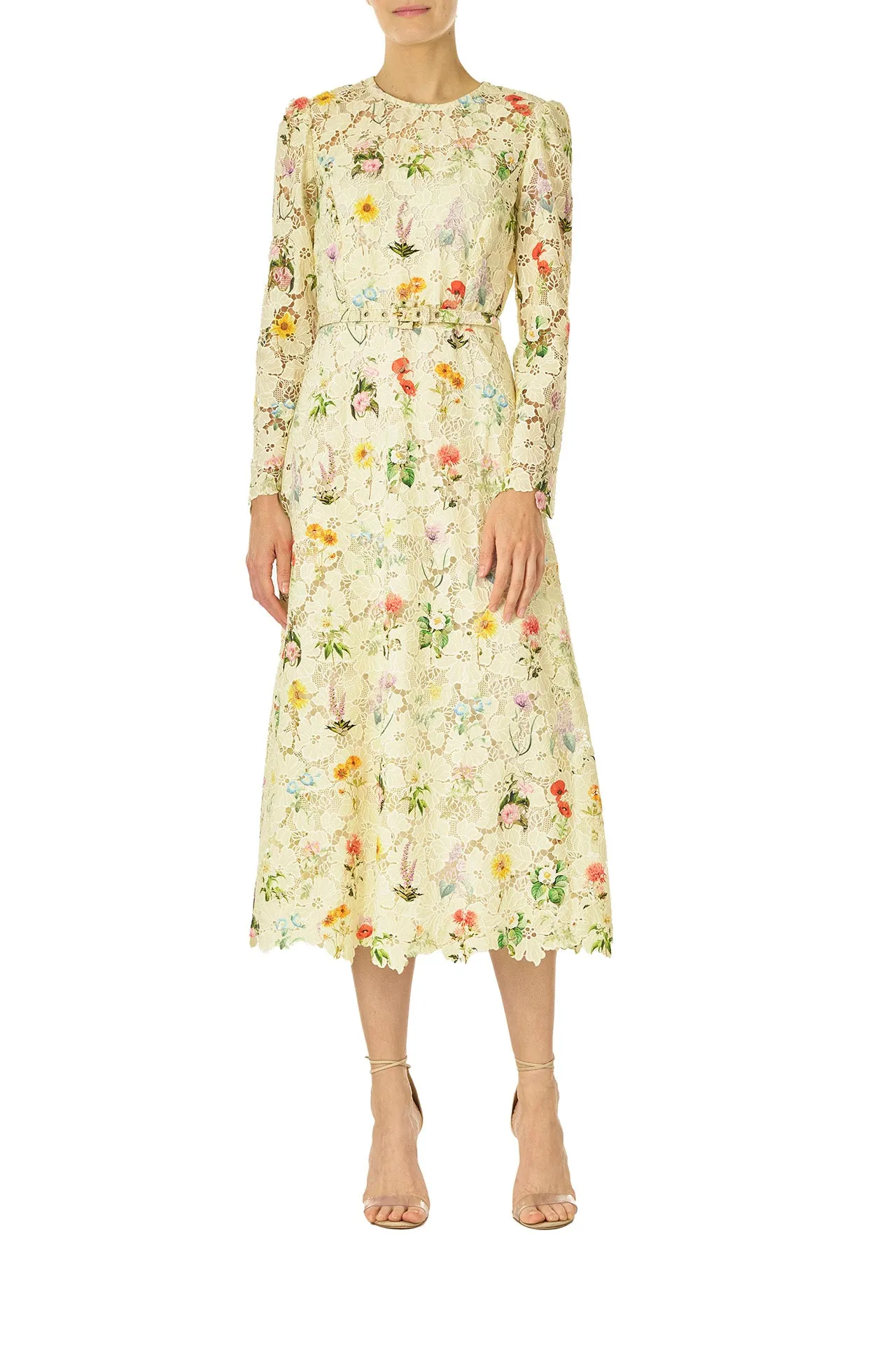 Limoncello Floral Lace Dress sold by Monique Lhuillier