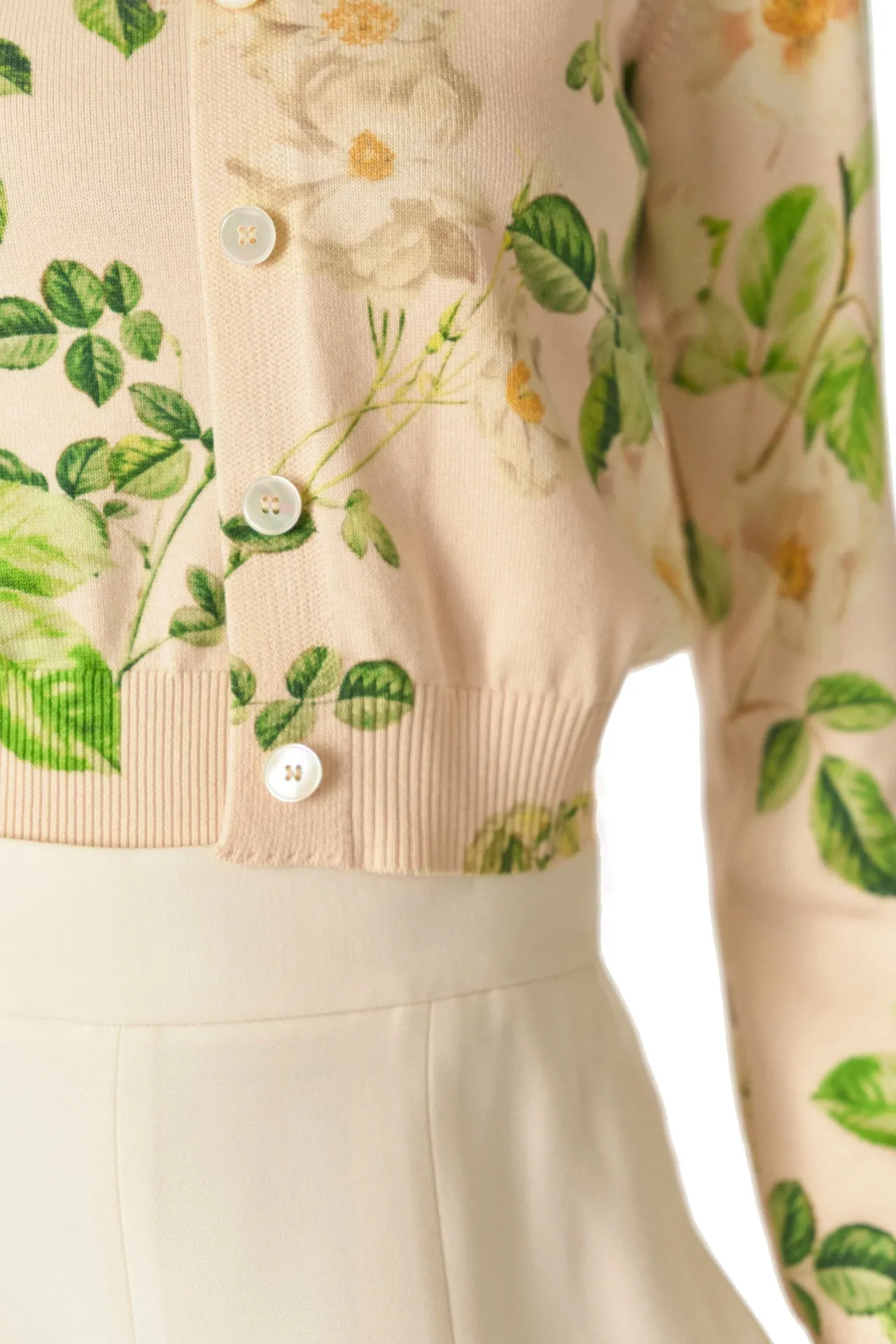 Rose Printed Knit Cardigan sold by Monique Lhuillier product image thumbnail 4