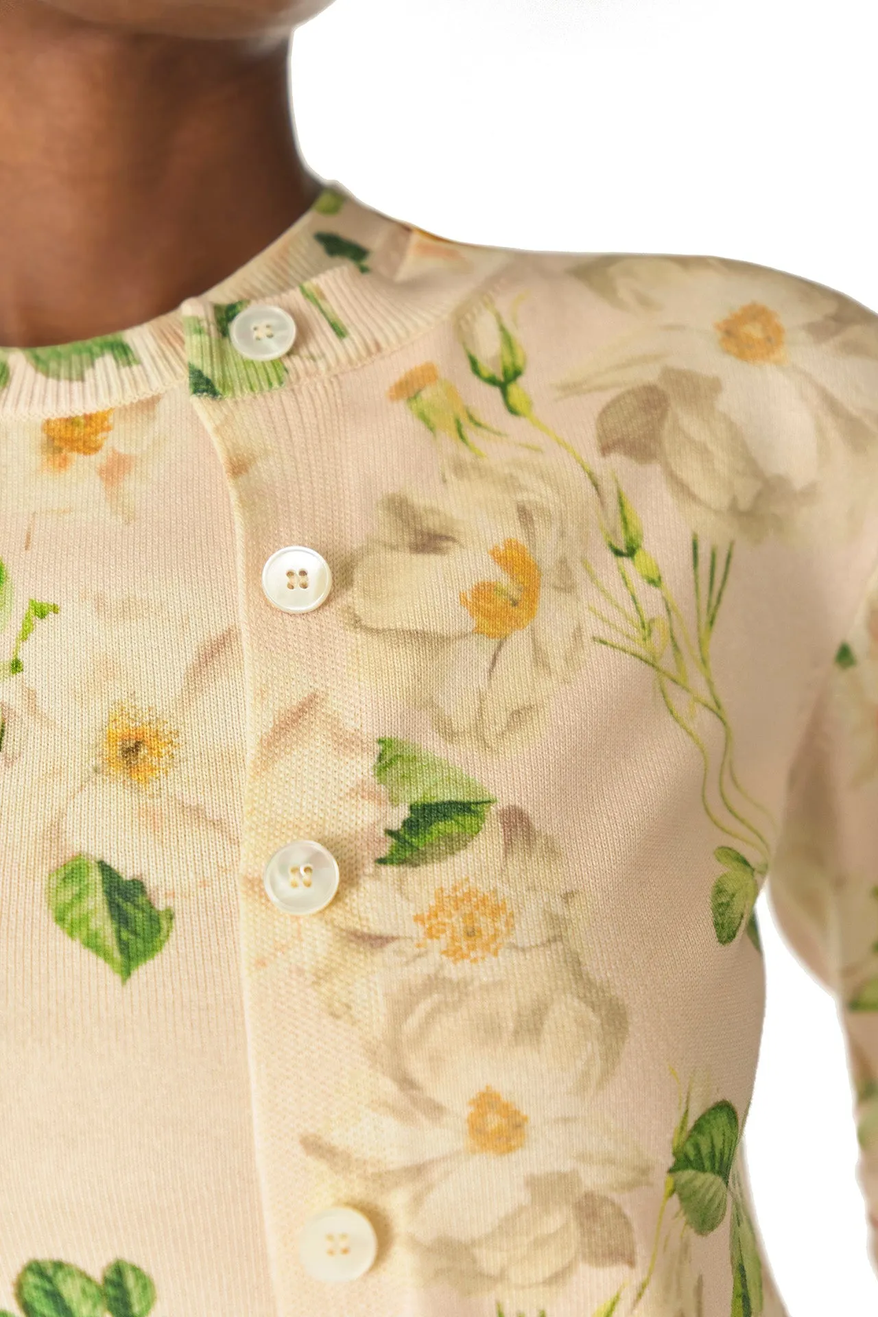 Rose Printed Knit Cardigan sold by Monique Lhuillier product image thumbnail 2