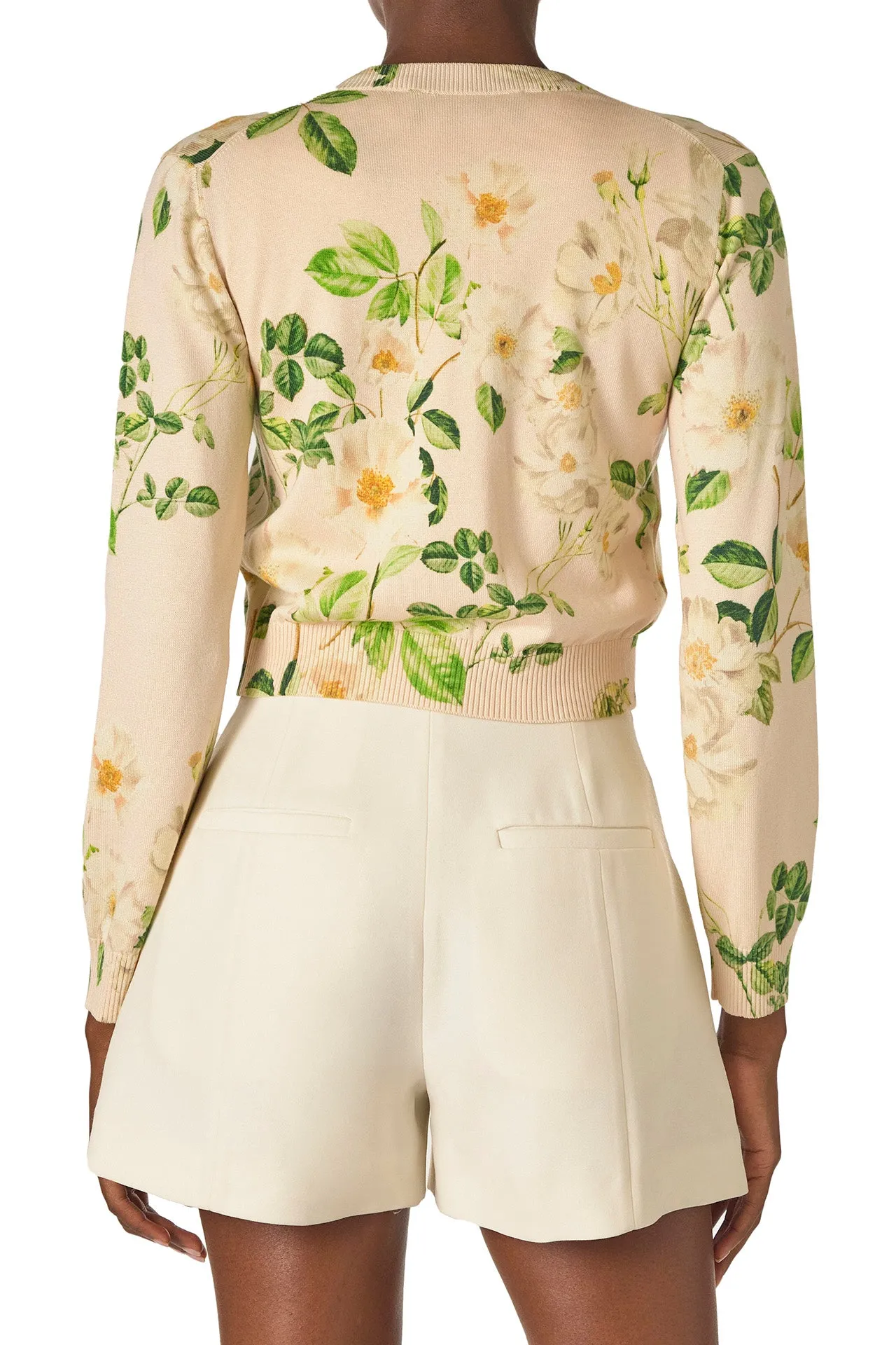 Rose Printed Knit Cardigan sold by Monique Lhuillier product image thumbnail 5