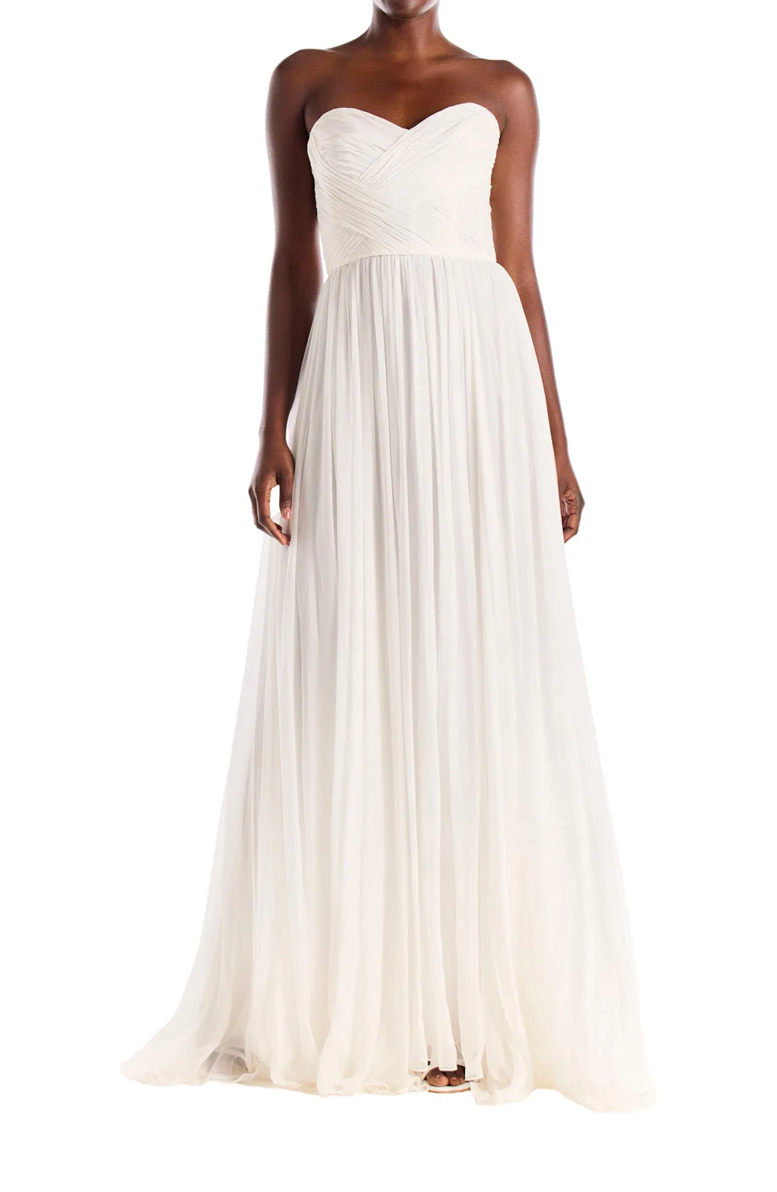 Strapless Draped Chiffon Gown sold by Monique Lhuillier