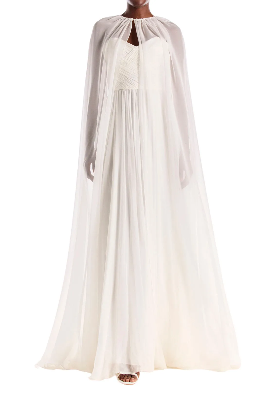 Floor Length Chiffon Evening Cape sold by Monique Lhuillier product image thumbnail 3