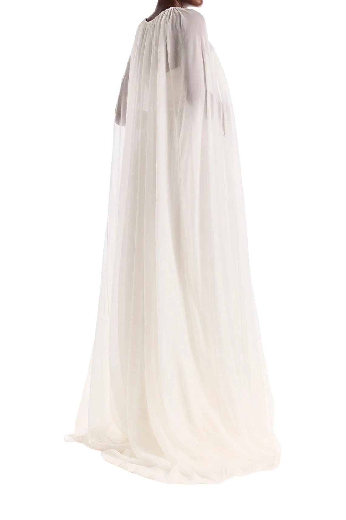 Floor Length Chiffon Evening Cape sold by Monique Lhuillier product image thumbnail 4