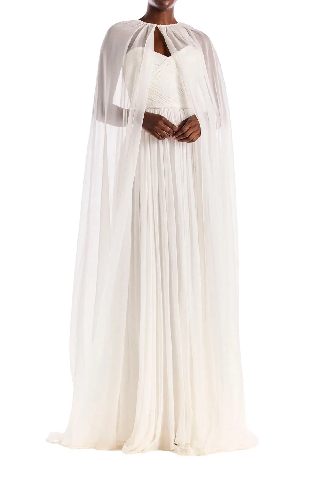 Floor Length Chiffon Evening Cape sold by Monique Lhuillier