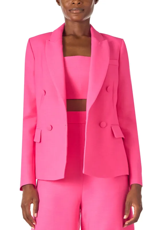 Hibiscus Double-Breasted Tuxedo Jacket sold by Monique Lhuillier