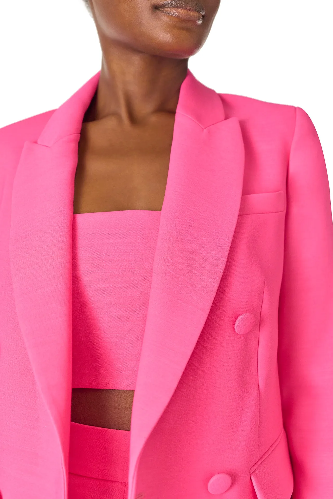 Hibiscus Double-Breasted Tuxedo Jacket sold by Monique Lhuillier product image thumbnail 3