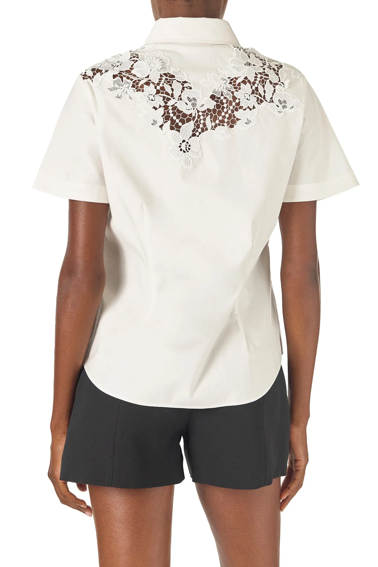 Cotton Poplin Lace Shirt sold by Monique Lhuillier product image thumbnail 2