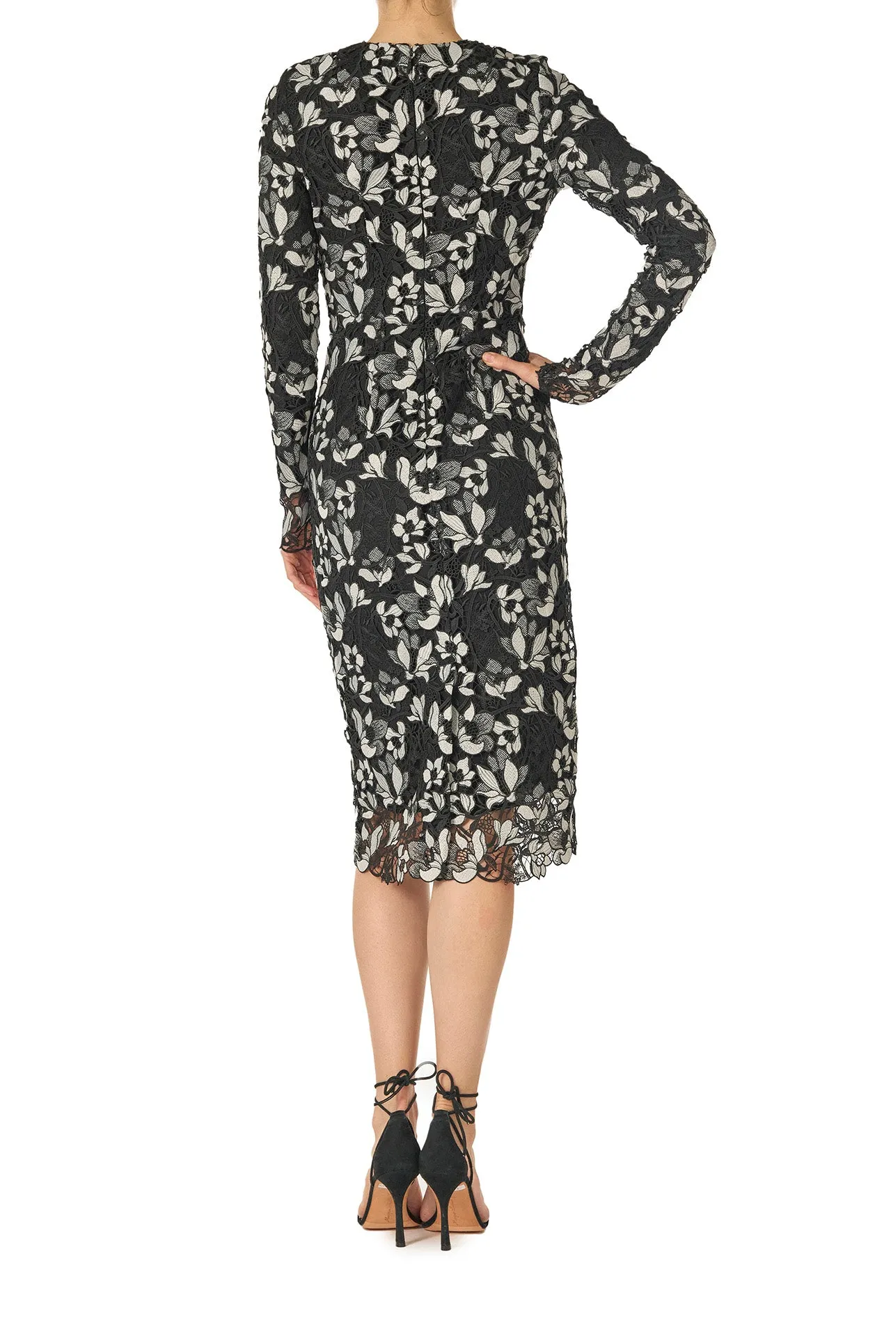 Floral Lace Sheath Dress sold by Monique Lhuillier product image thumbnail 5
