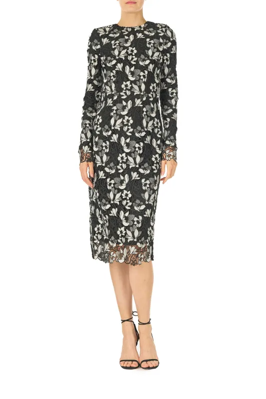 Floral Lace Sheath Dress sold by Monique Lhuillier