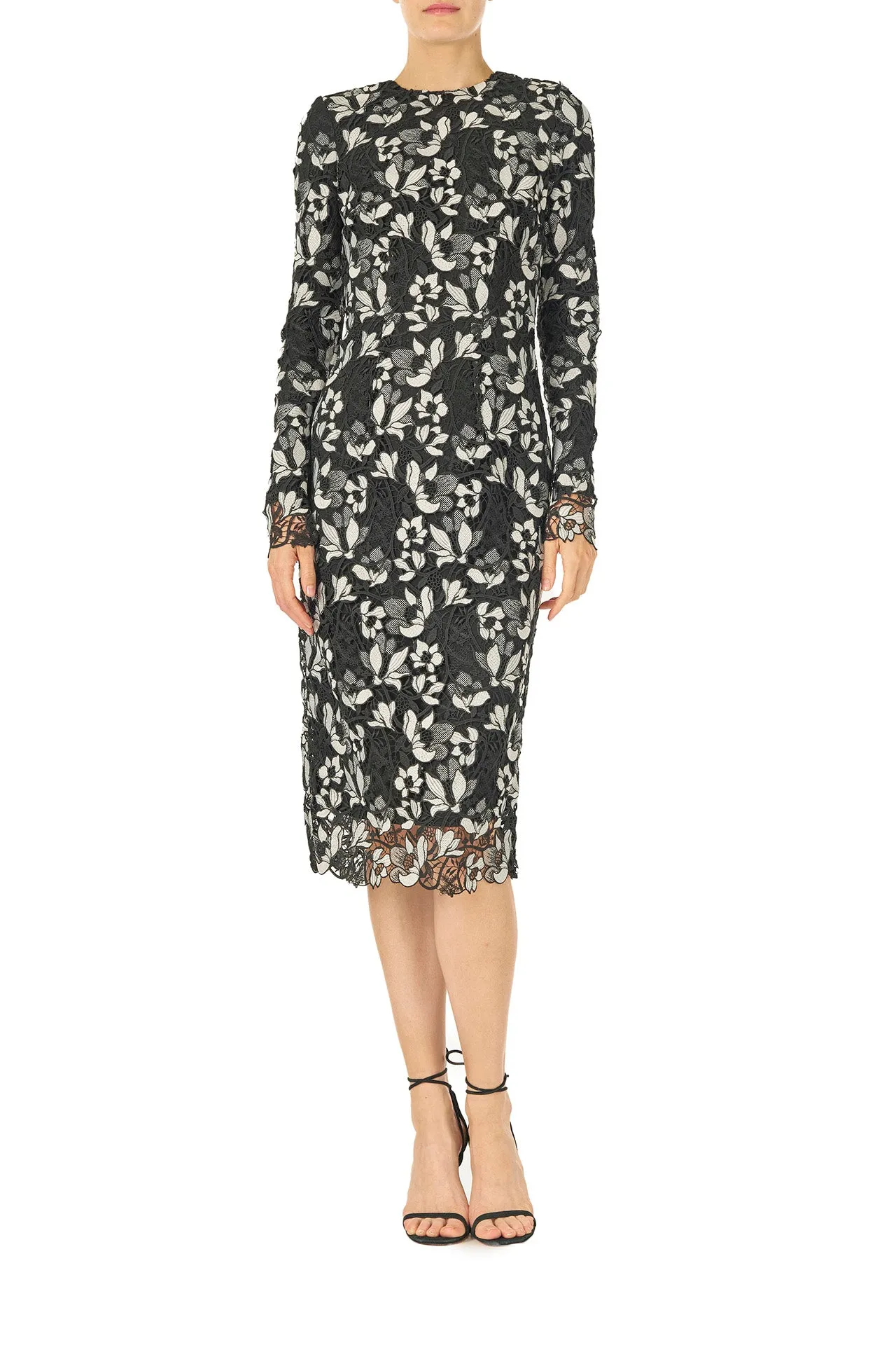 Floral Lace Sheath Dress sold by Monique Lhuillier