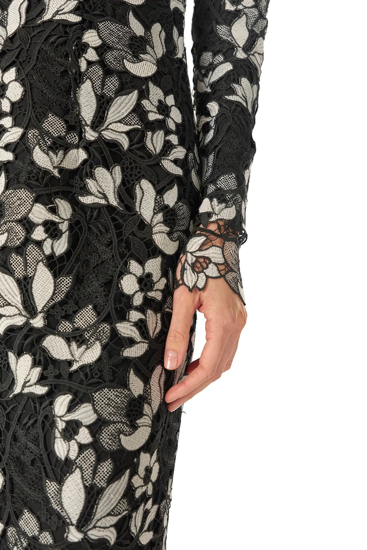 Floral Lace Sheath Dress sold by Monique Lhuillier product image thumbnail 4