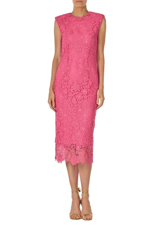 Hibiscus Lace Sheath Dress sold by Monique Lhuillier