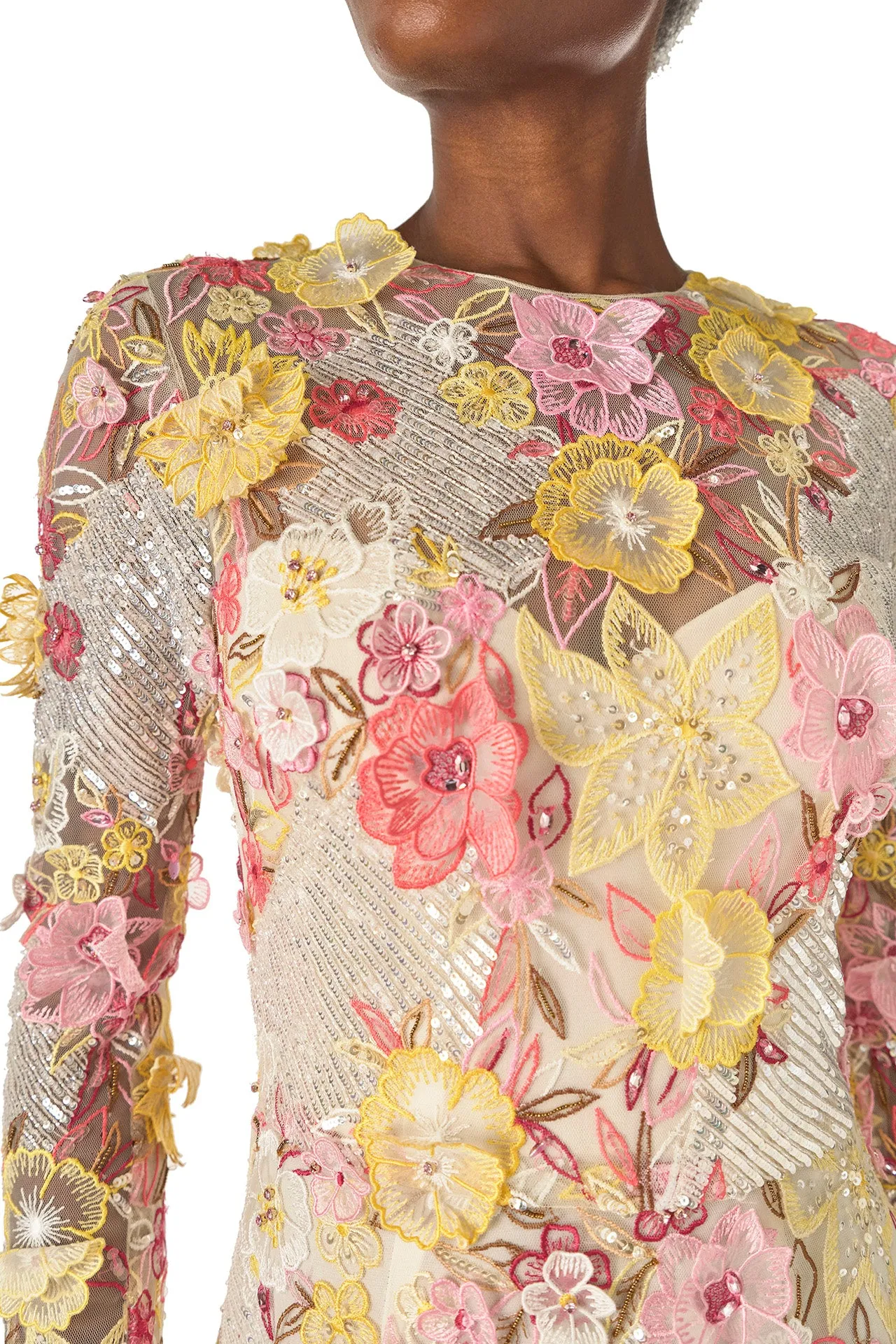 Embroidered Floral Lace Gown sold by Monique Lhuillier product image thumbnail 2