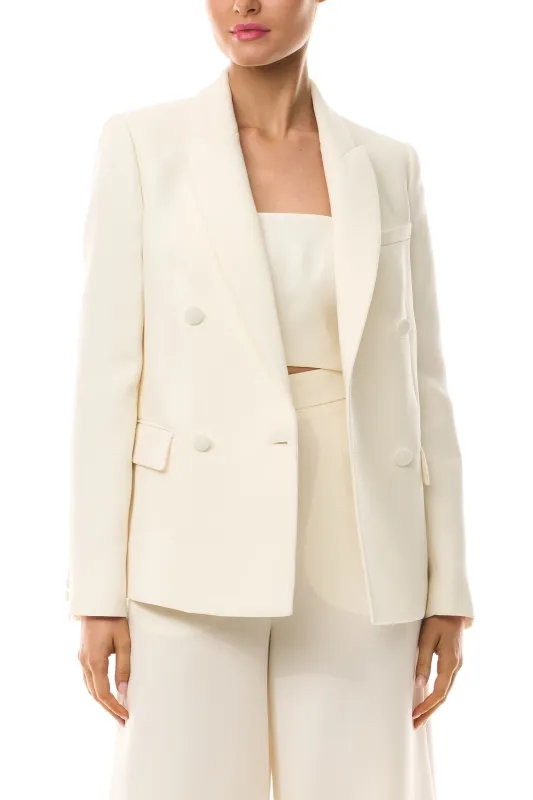 Double-Breasted Tuxedo Jacket made by Monique Lhuillier