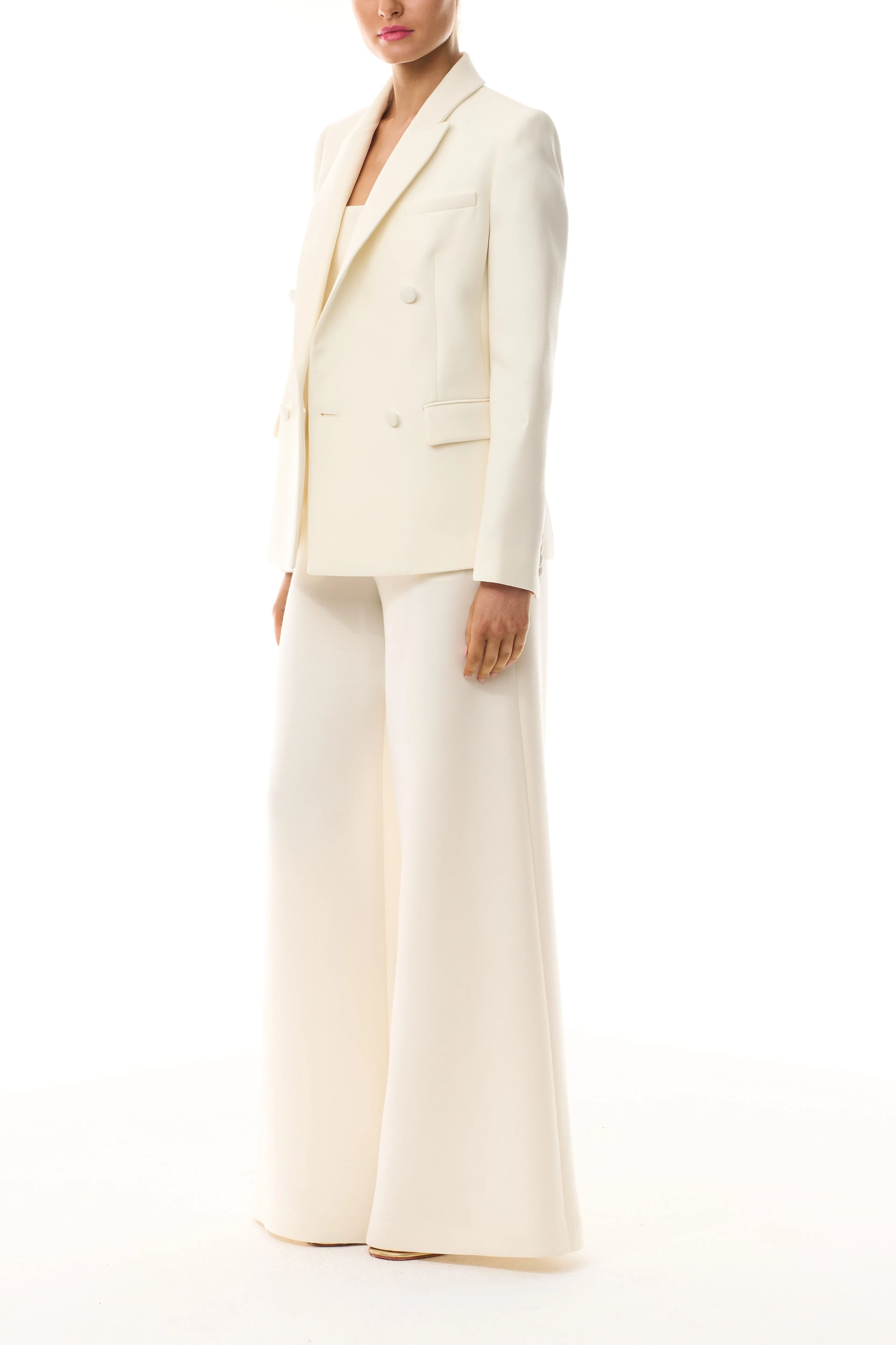 Silk White Palazzo Trouser sold by Monique Lhuillier product image thumbnail 4