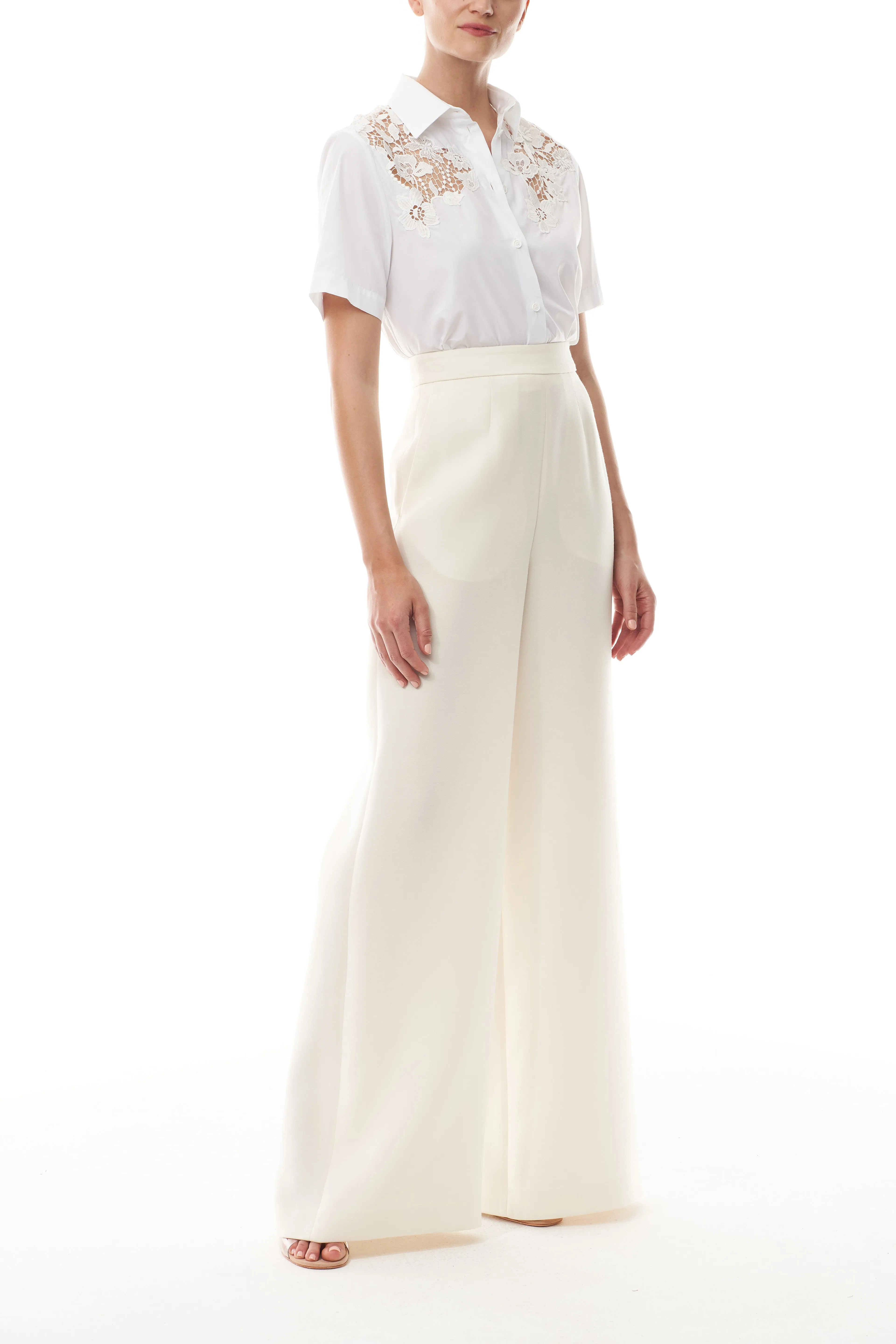 Silk White Palazzo Trouser sold by Monique Lhuillier product image thumbnail 5