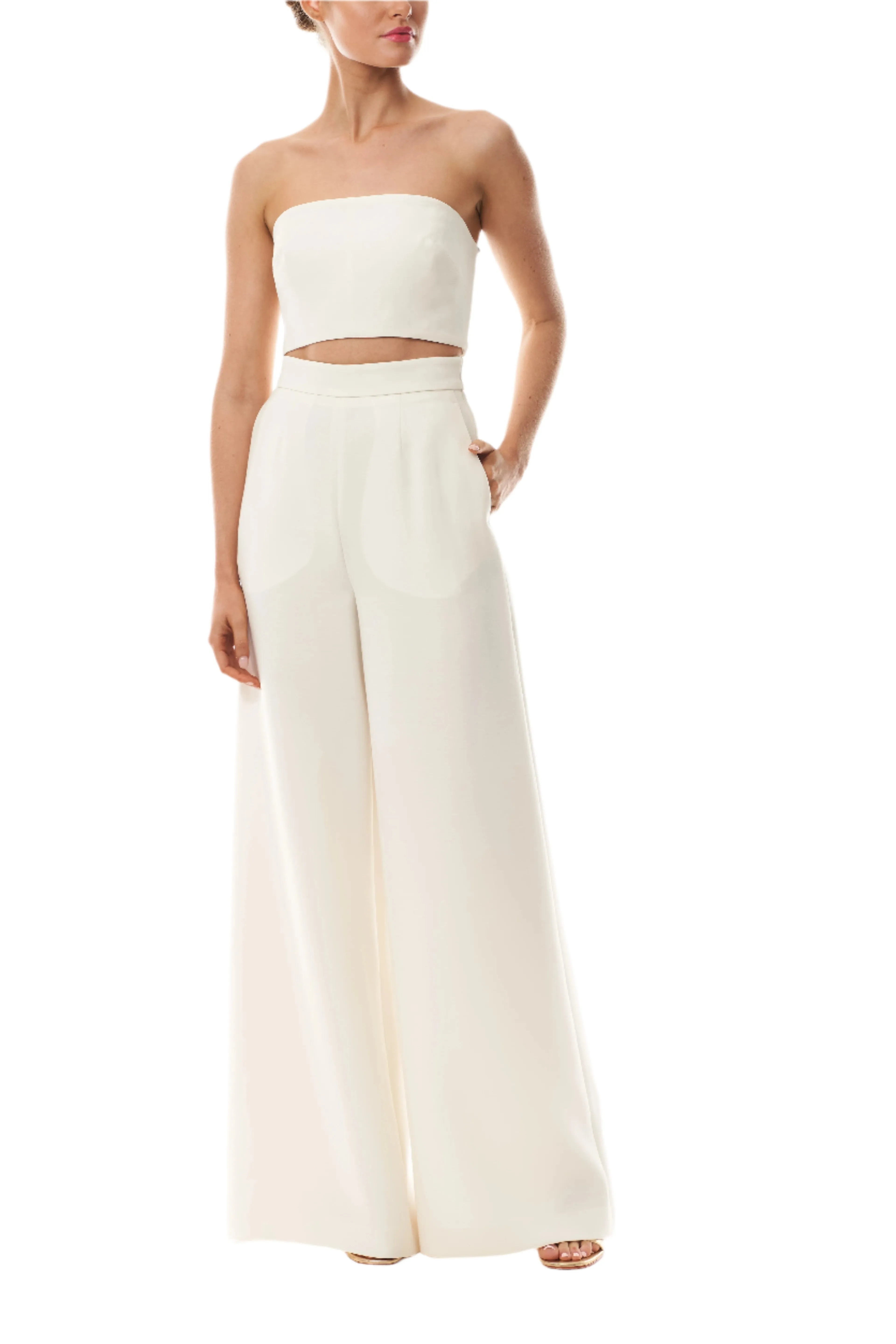 Silk White Palazzo Trouser sold by Monique Lhuillier product image thumbnail 2