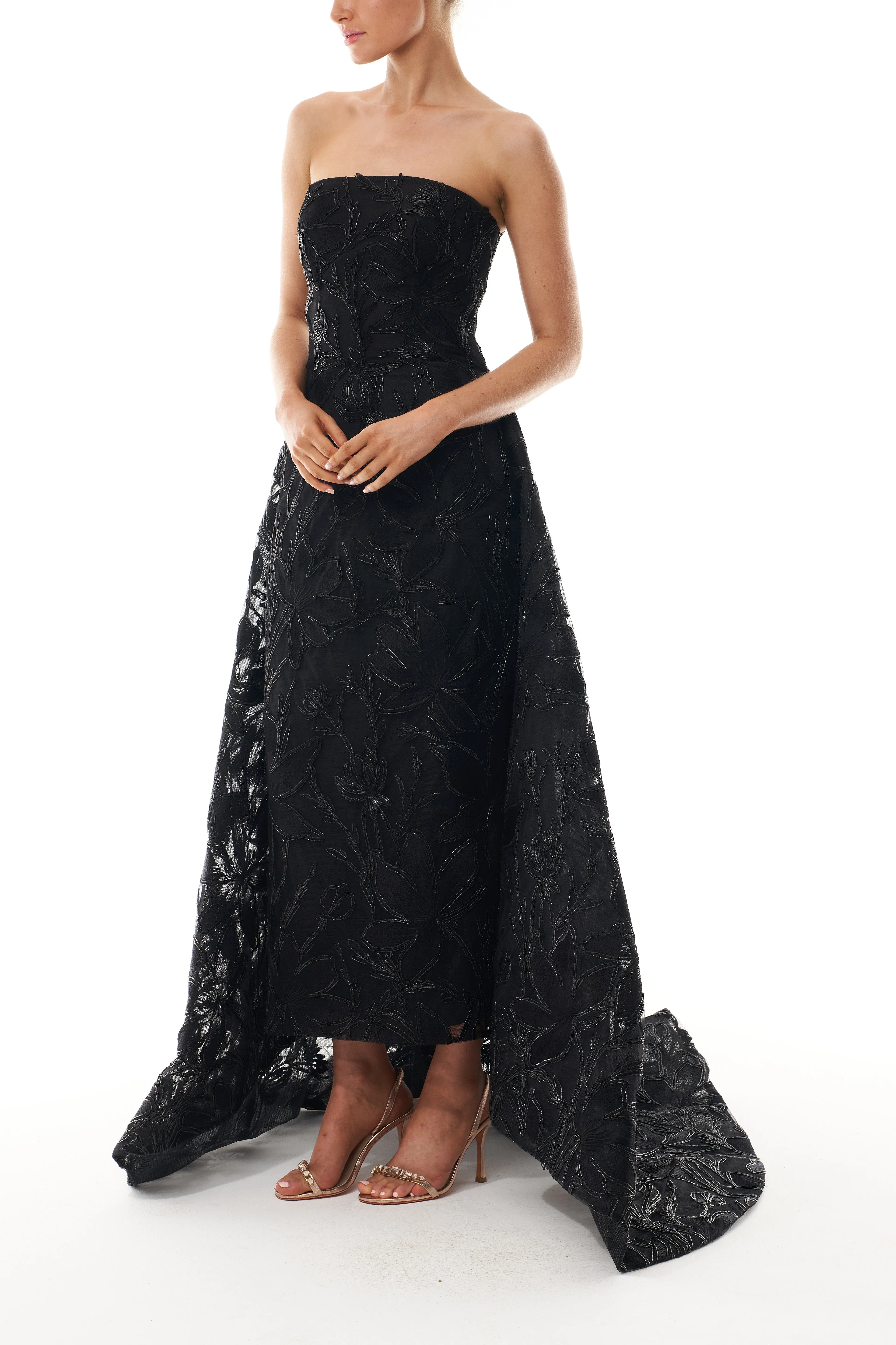 Embroidered Column Gown with Train sold by Monique Lhuillier product image thumbnail 3