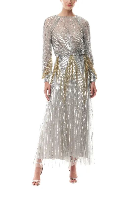 Embroidered Sequin Midi Dress sold by Monique Lhuillier