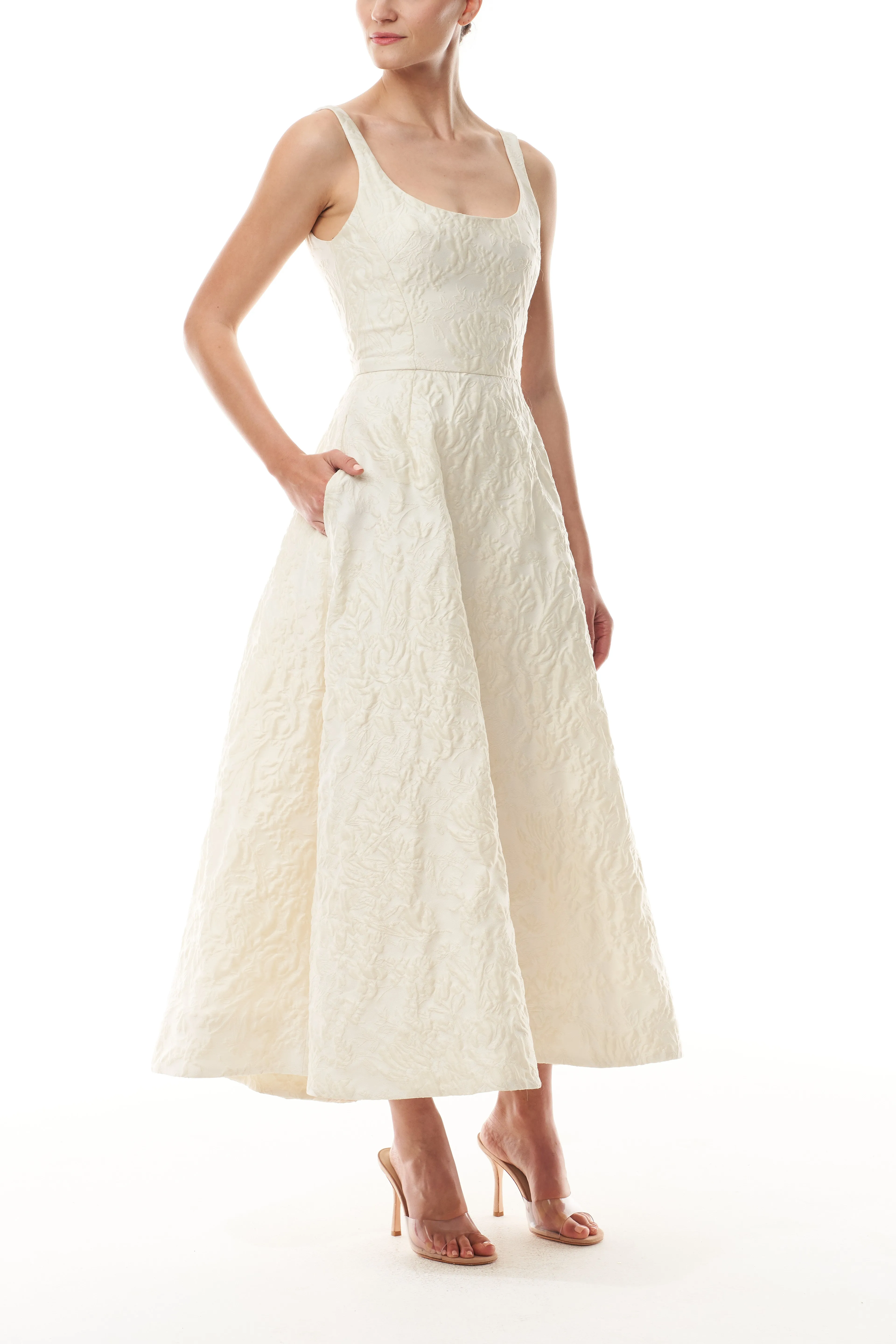 Scoop Neck A-Line Dress sold by Monique Lhuillier product image thumbnail 3