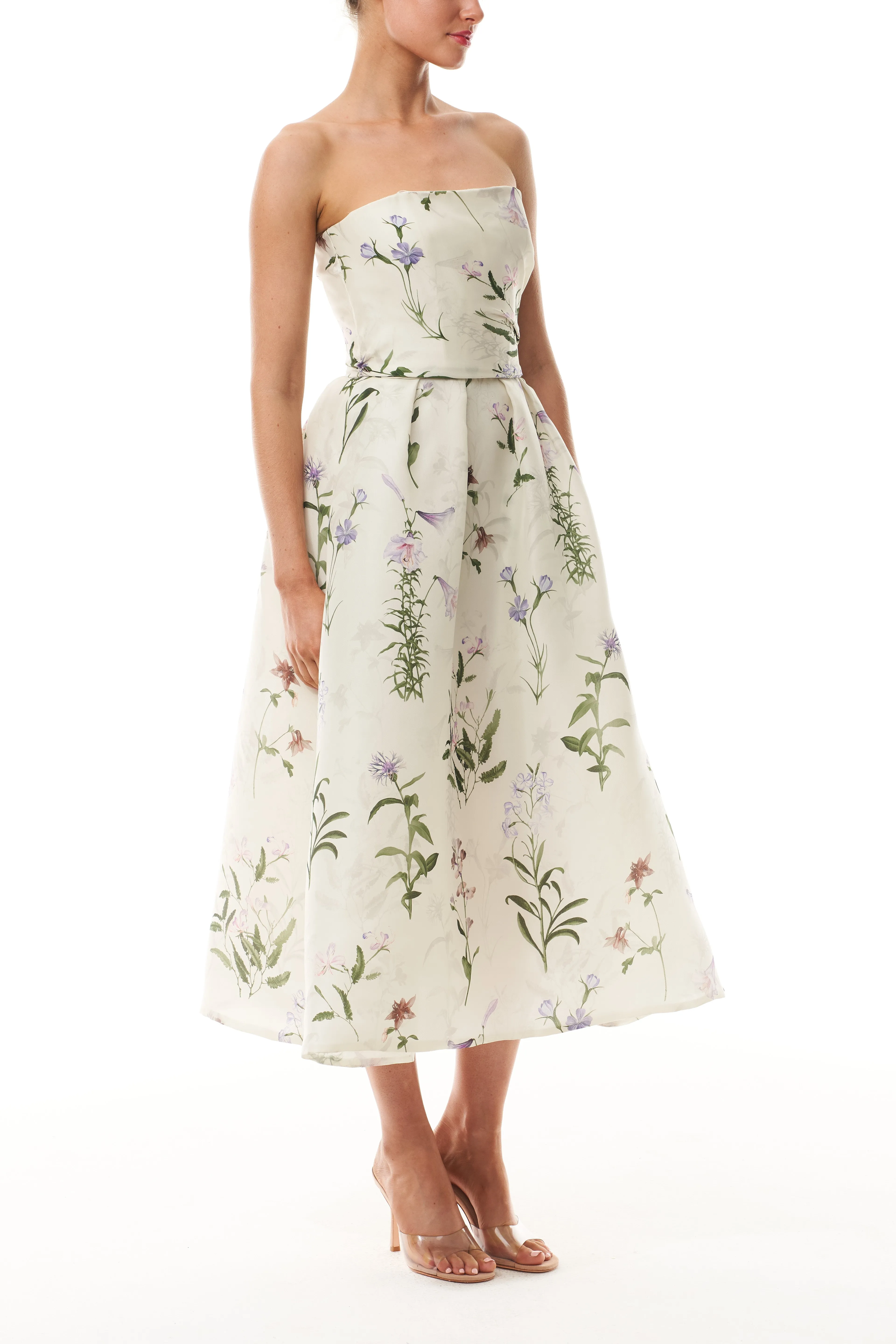 Floral Printed Tea Dress sold by Monique Lhuillier product image thumbnail 4