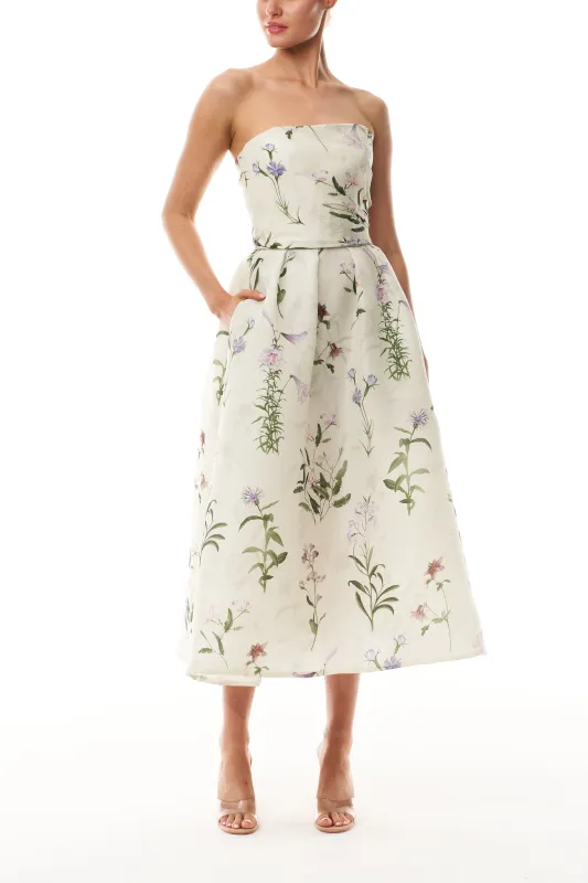 Floral Printed Tea Dress made by Monique Lhuillier