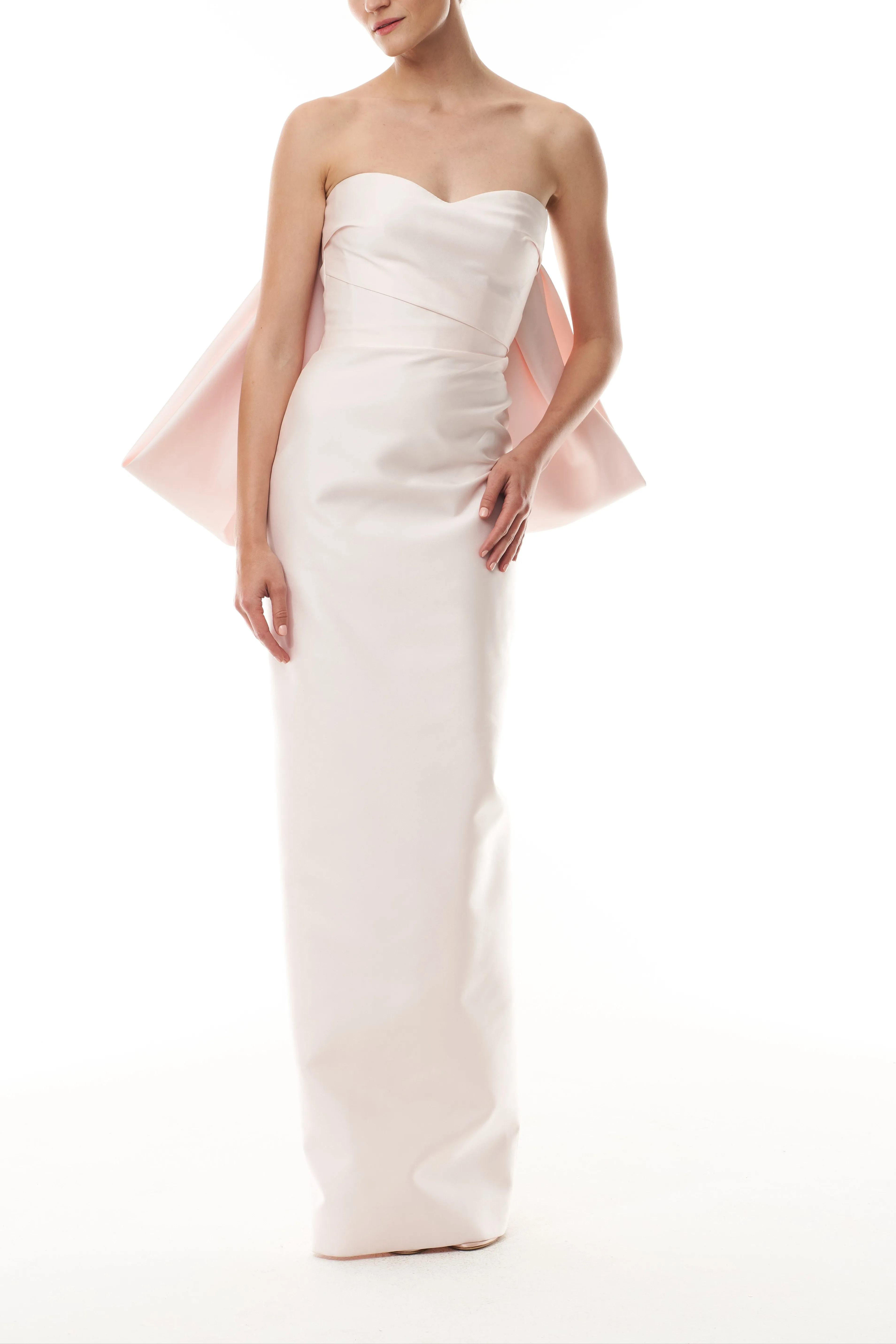 Candy Bow-Draped Column Gown sold by Monique Lhuillier