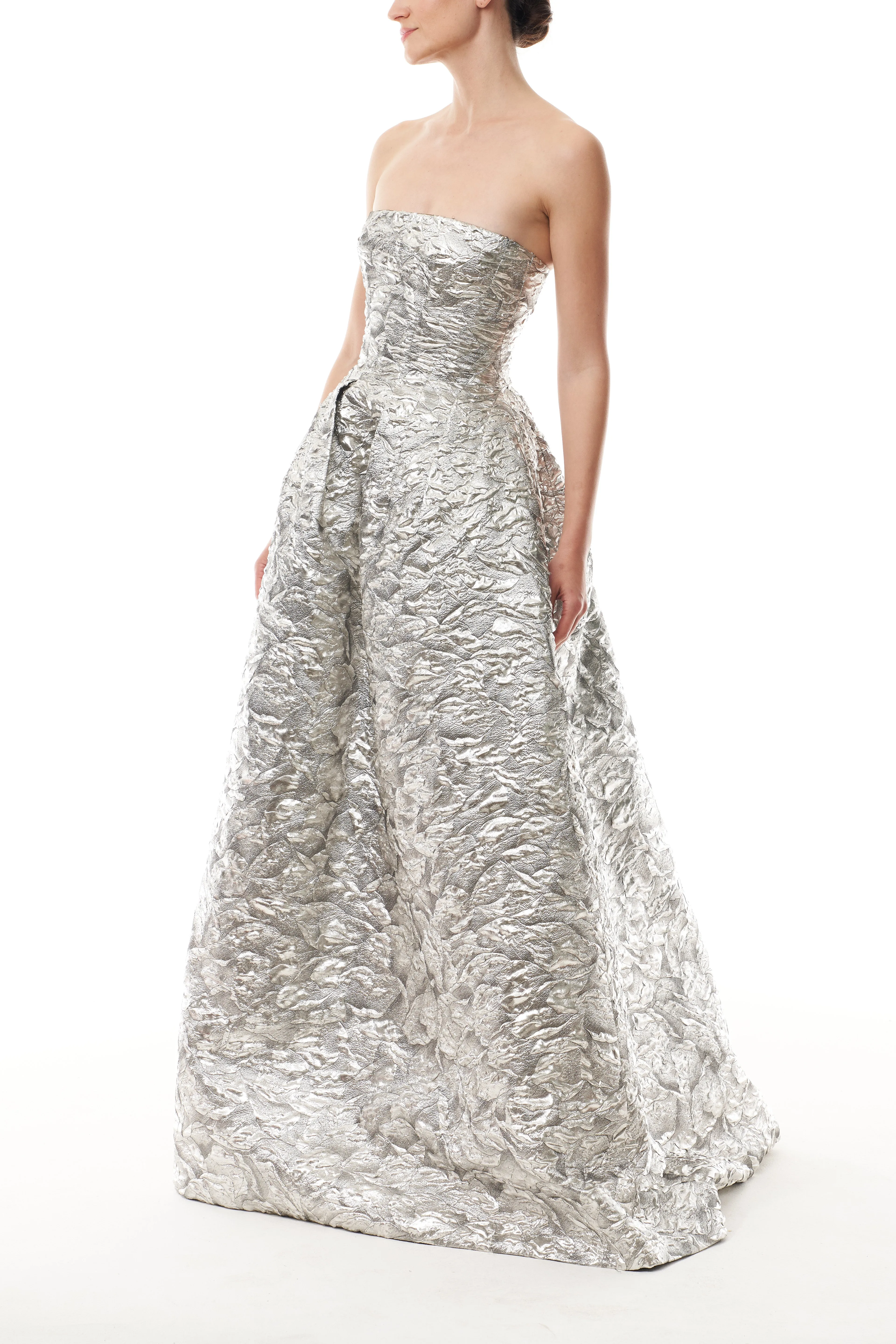 Metallic Jacquard Ballgown sold by Monique Lhuillier product image thumbnail 5