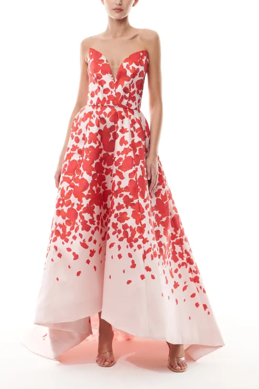 Rose Petal High-Low Gown made by Monique Lhuillier