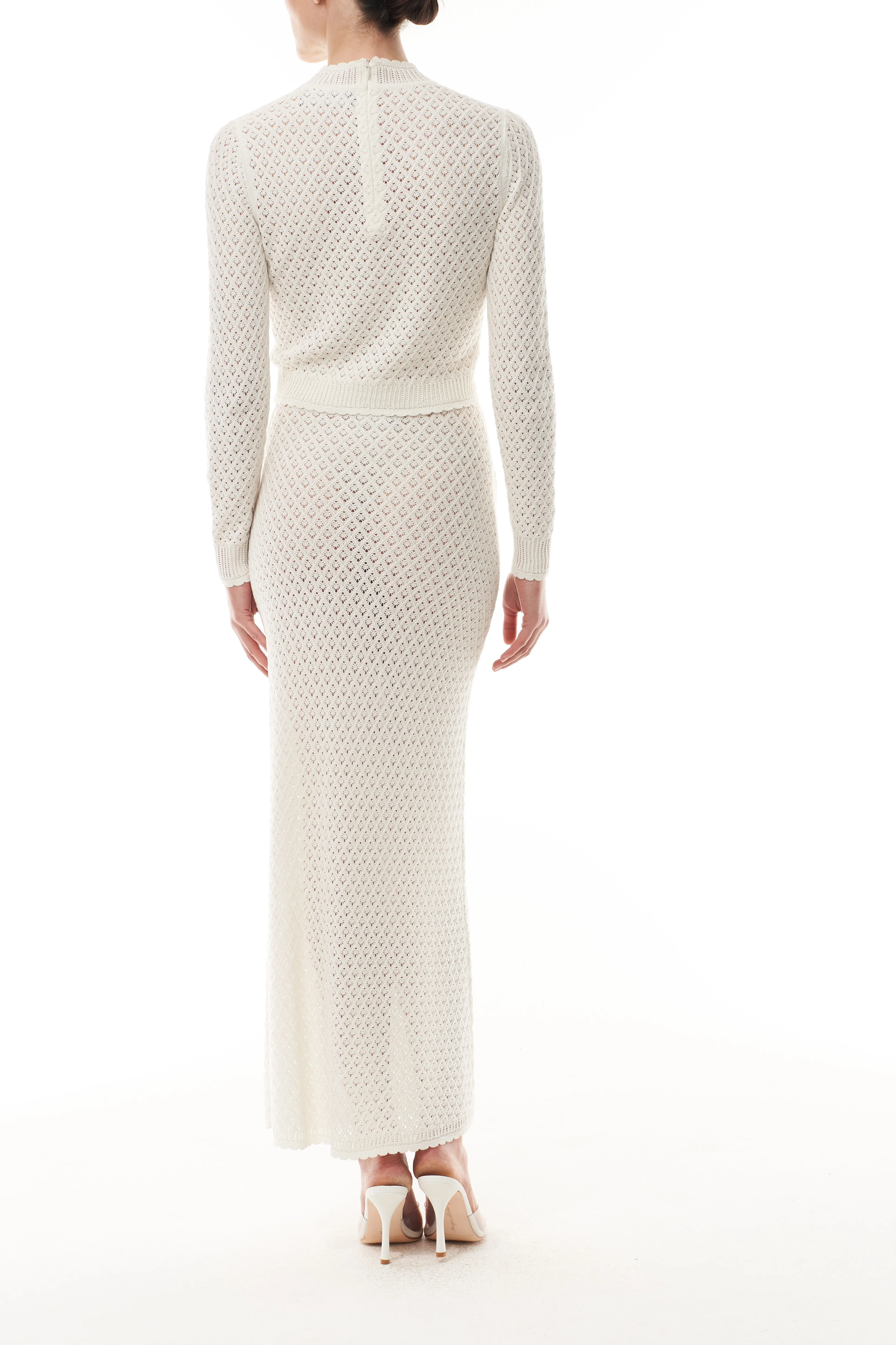 Lace Knit Mock Neck Top sold by Monique Lhuillier product image thumbnail 5