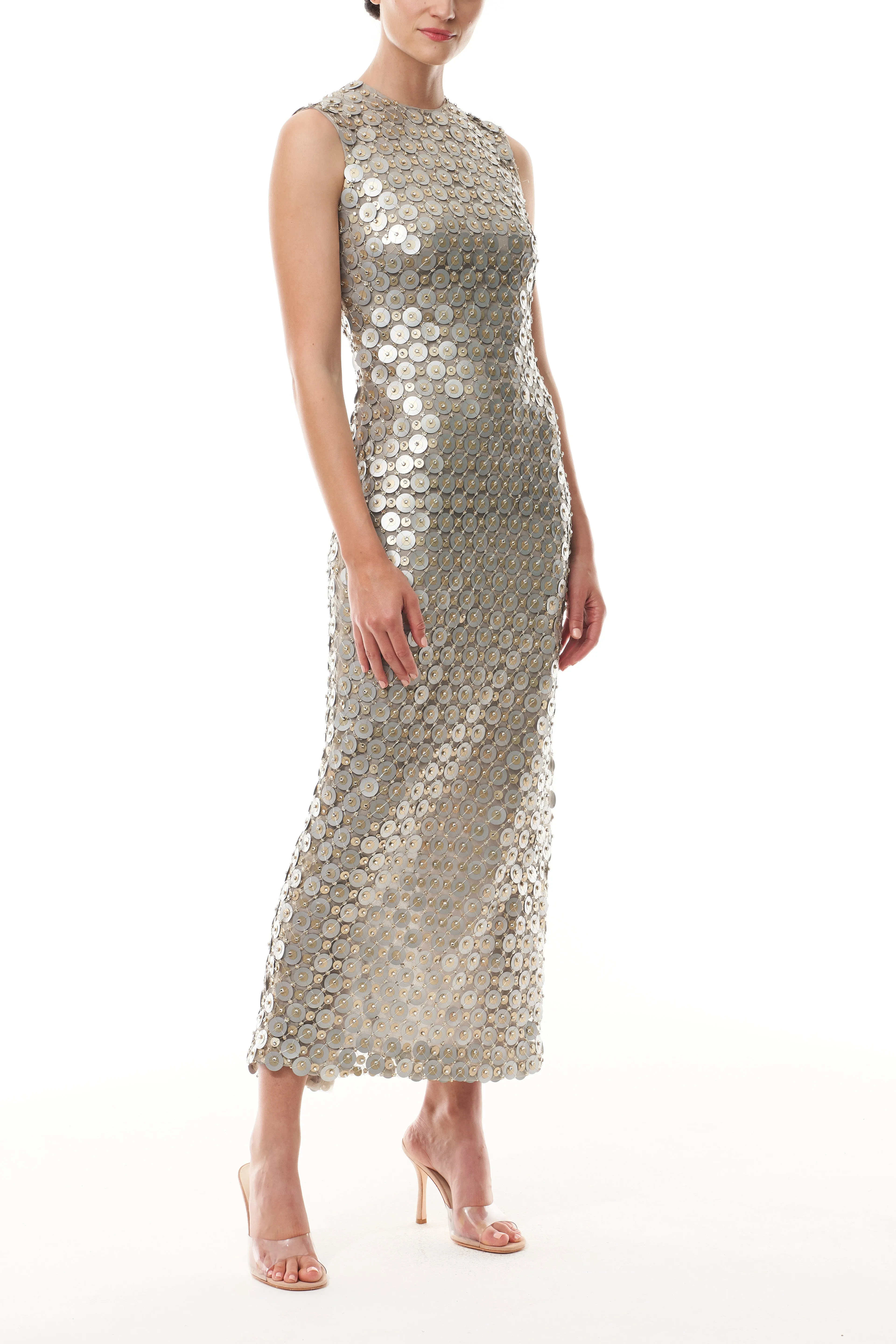 Metallic Disc Shift Dress sold by Monique Lhuillier product image thumbnail 5