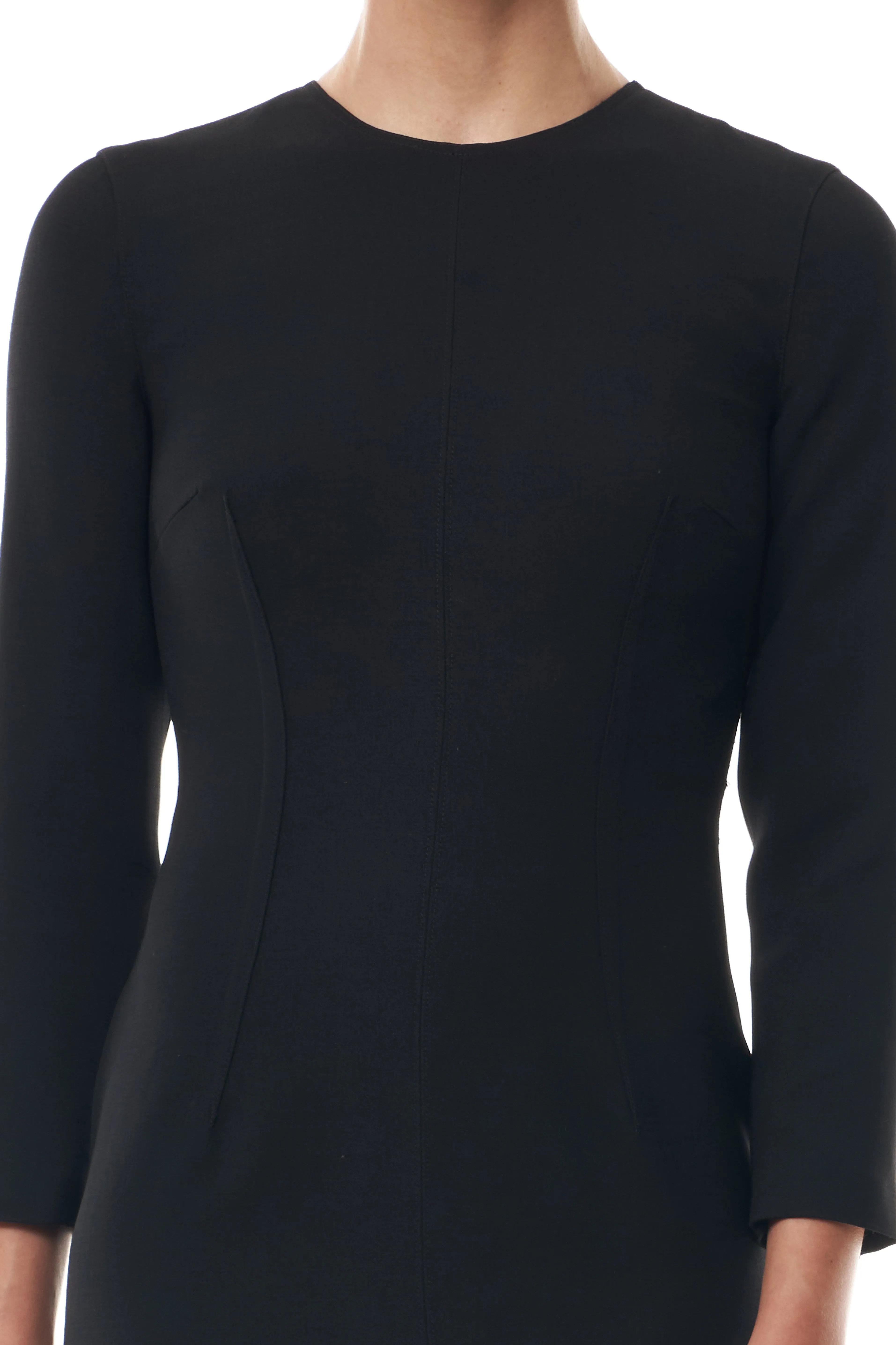 Long Sleeve Wool Midi Dress sold by Monique Lhuillier product image thumbnail 3