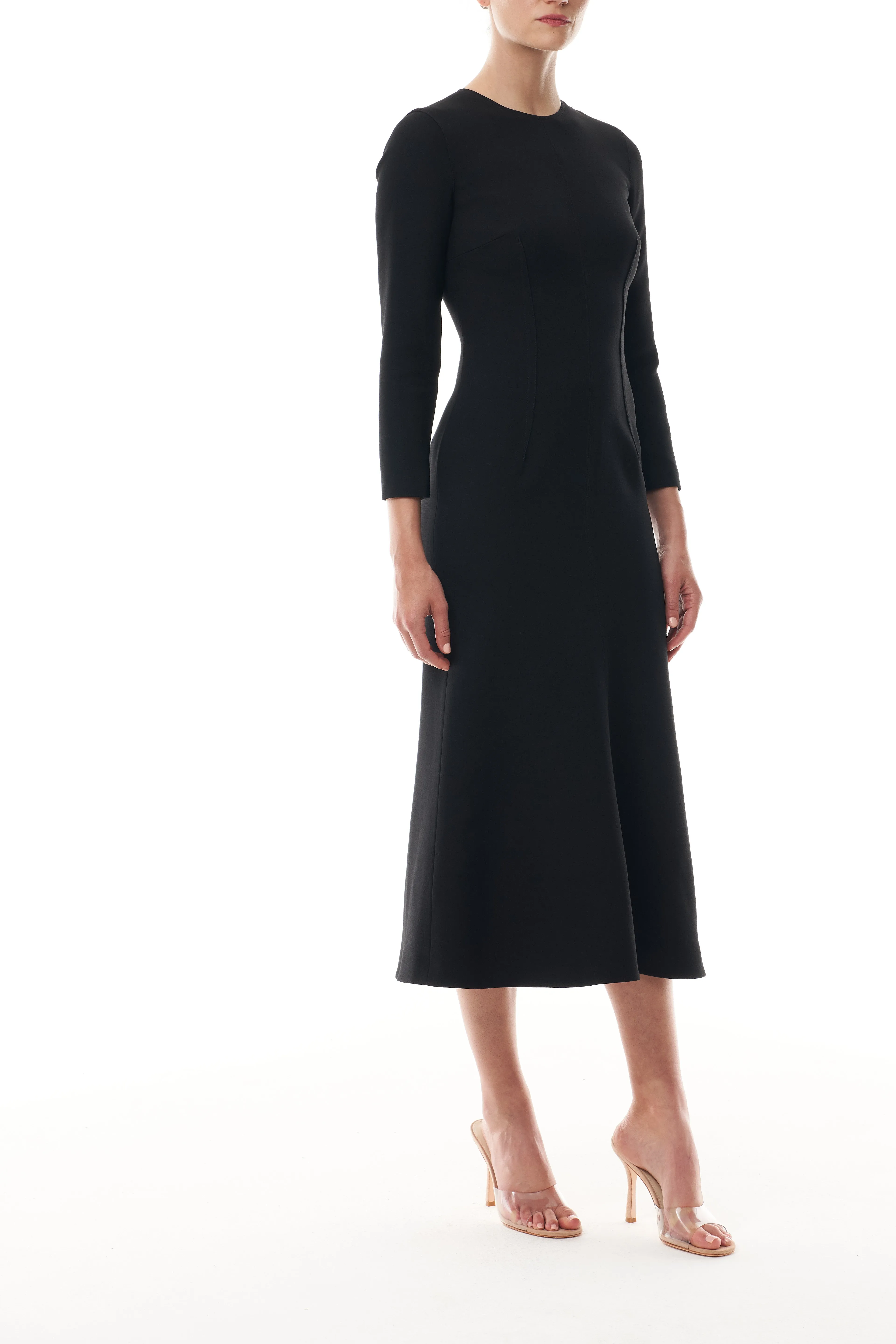 Long Sleeve Wool Midi Dress sold by Monique Lhuillier product image thumbnail 5