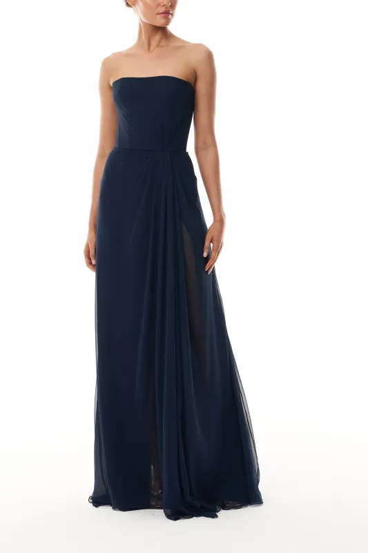 Ocean Chiffon Draped Gown sold by Monique Lhuillier
