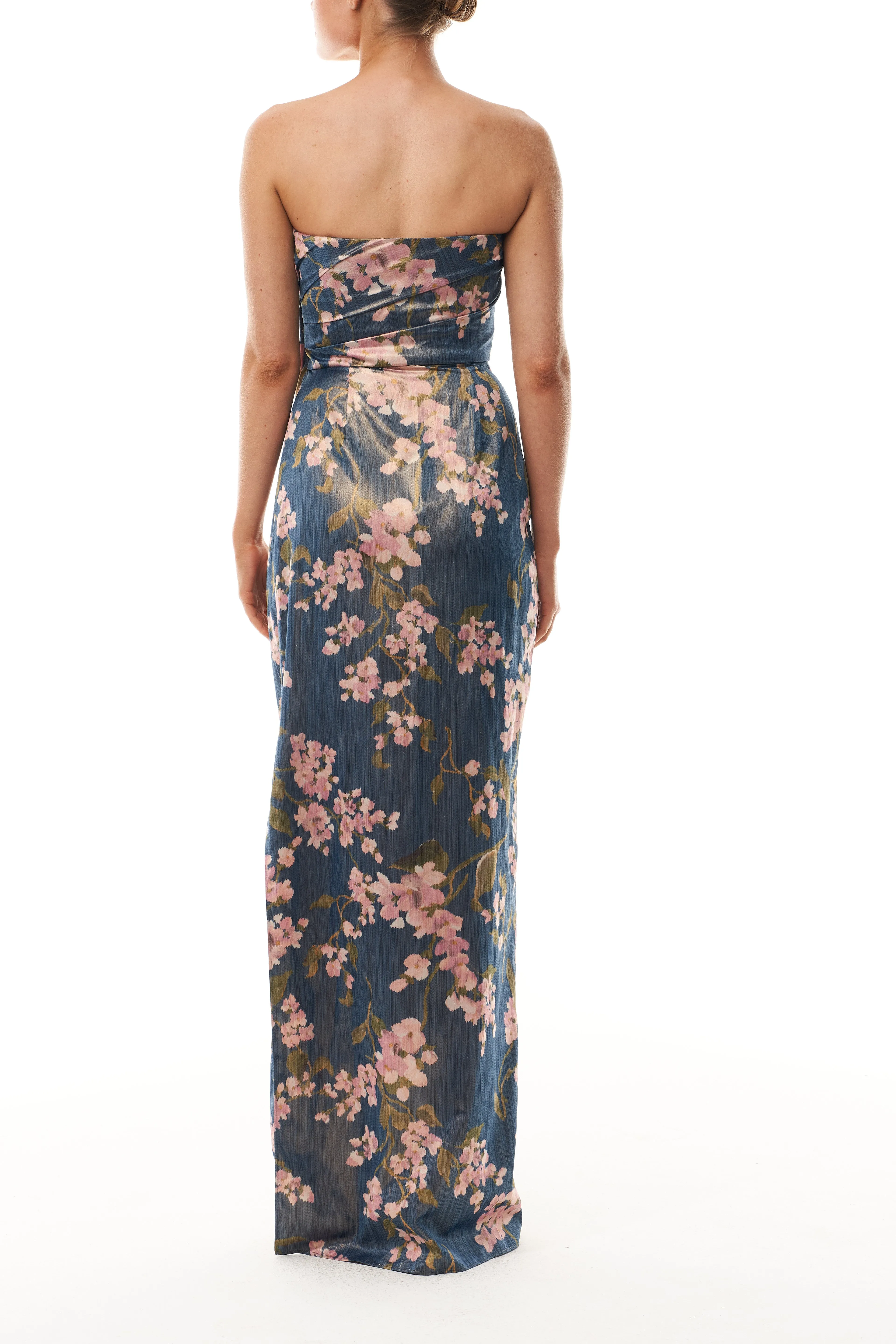 Draped Floral Strapless Column Gown sold by Monique Lhuillier product image thumbnail 5
