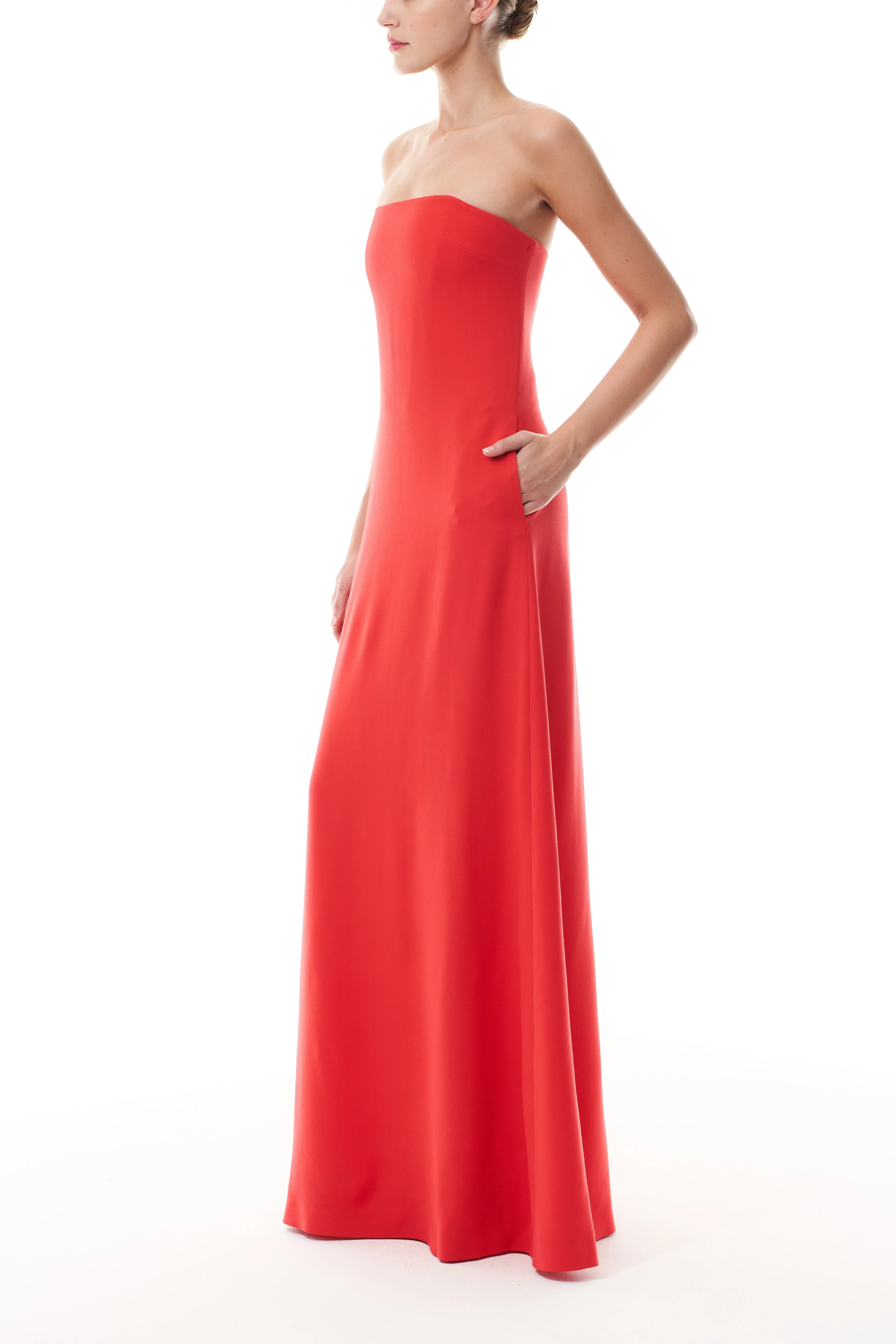Vermillion Strapless A-Line Gown sold by Monique Lhuillier product image thumbnail 3