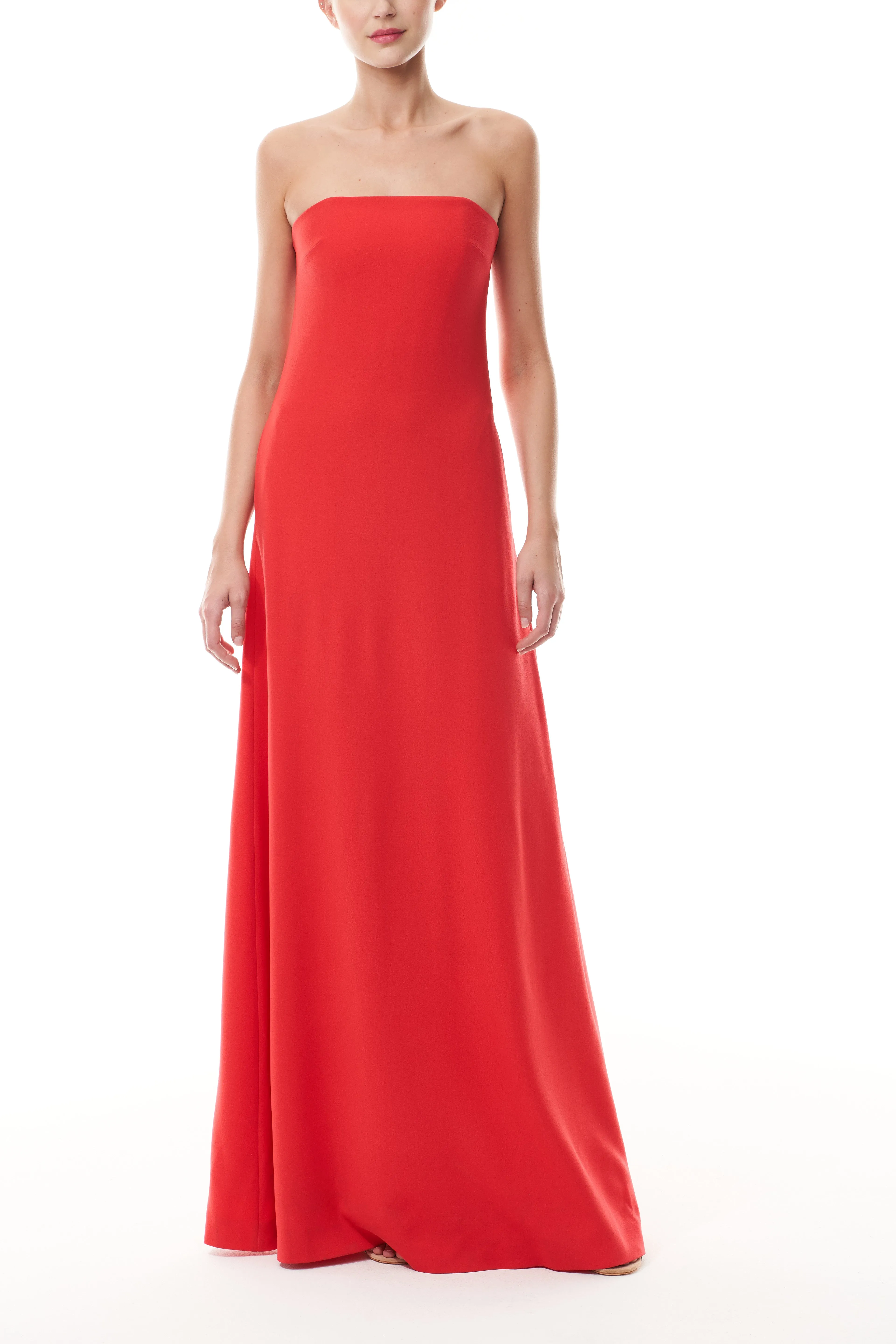 Vermillion Strapless A-Line Gown sold by Monique Lhuillier