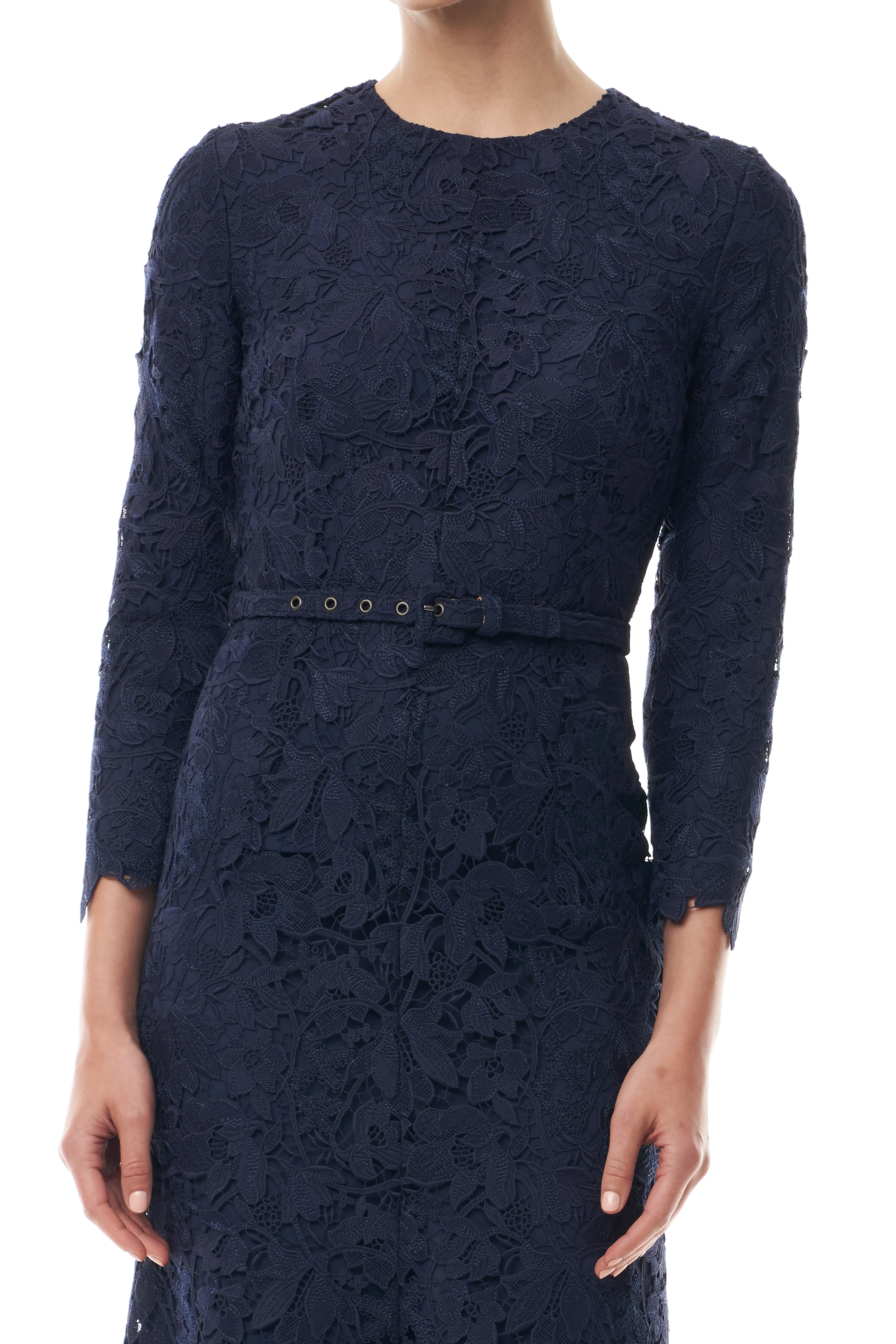 Ocean Lace Long Sleeve Dress sold by Monique Lhuillier product image thumbnail 2