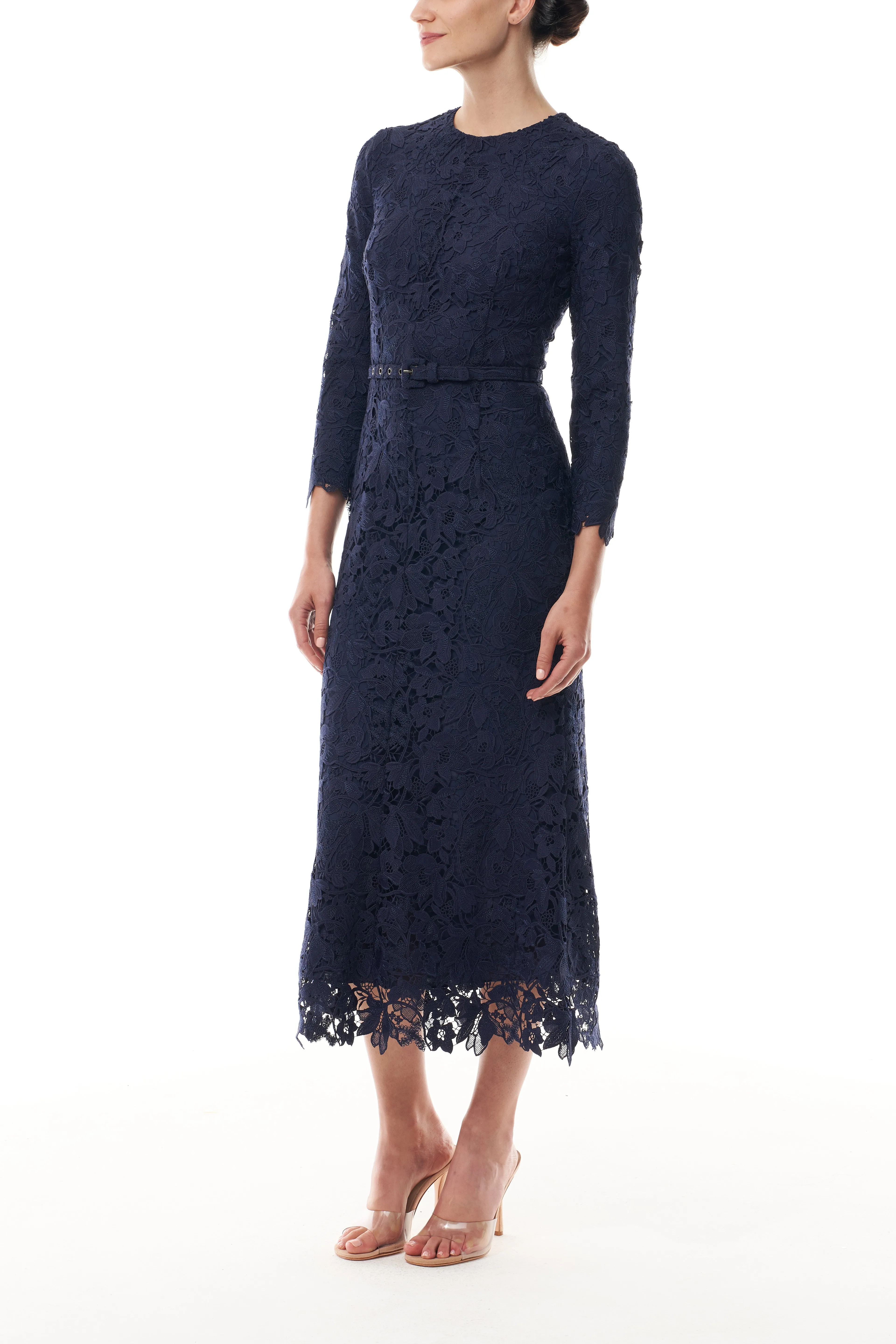 Ocean Lace Long Sleeve Dress sold by Monique Lhuillier product image thumbnail 3